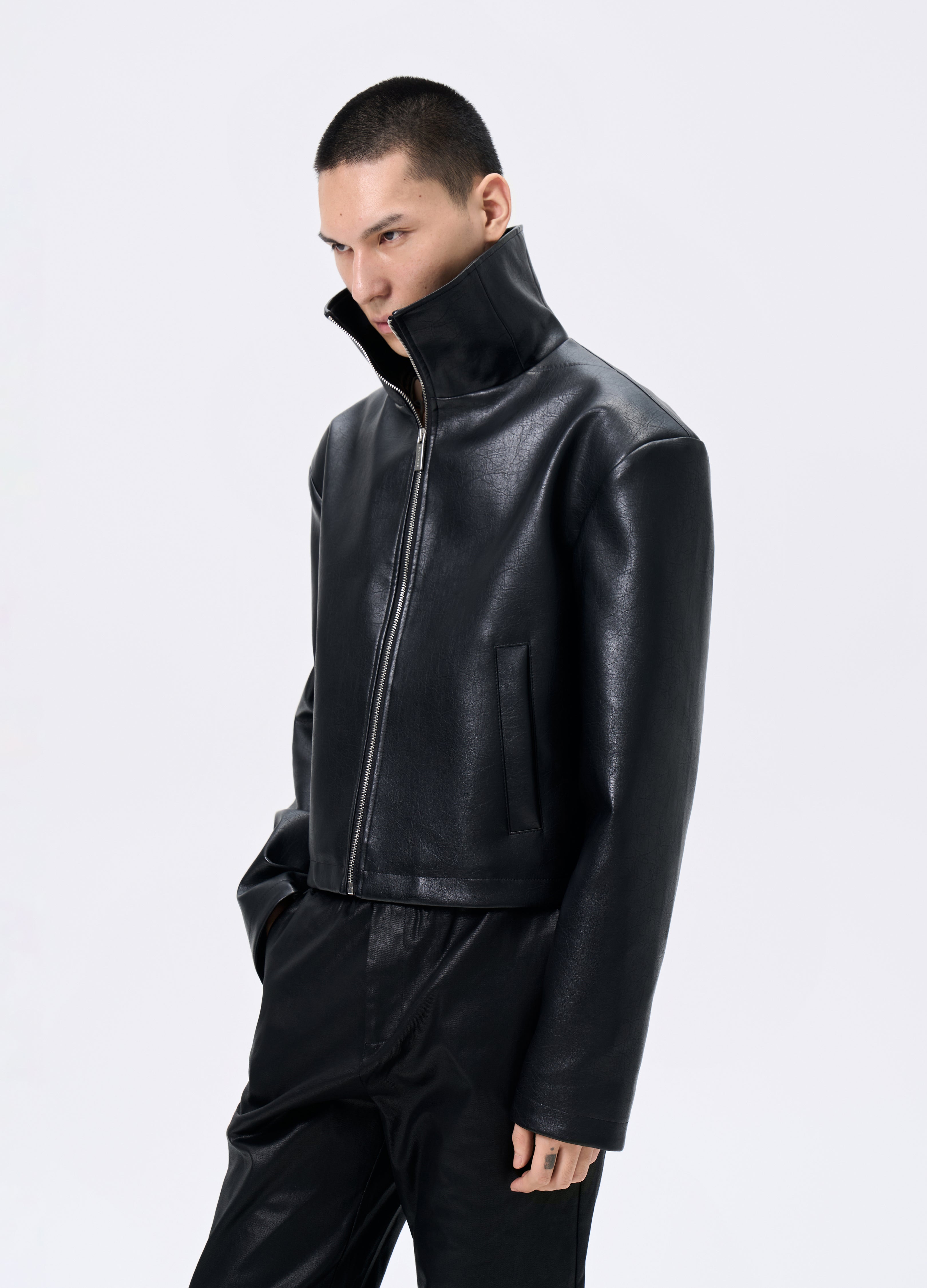 GIACCA MOTO IN PELLE TRI-CUT 25FW