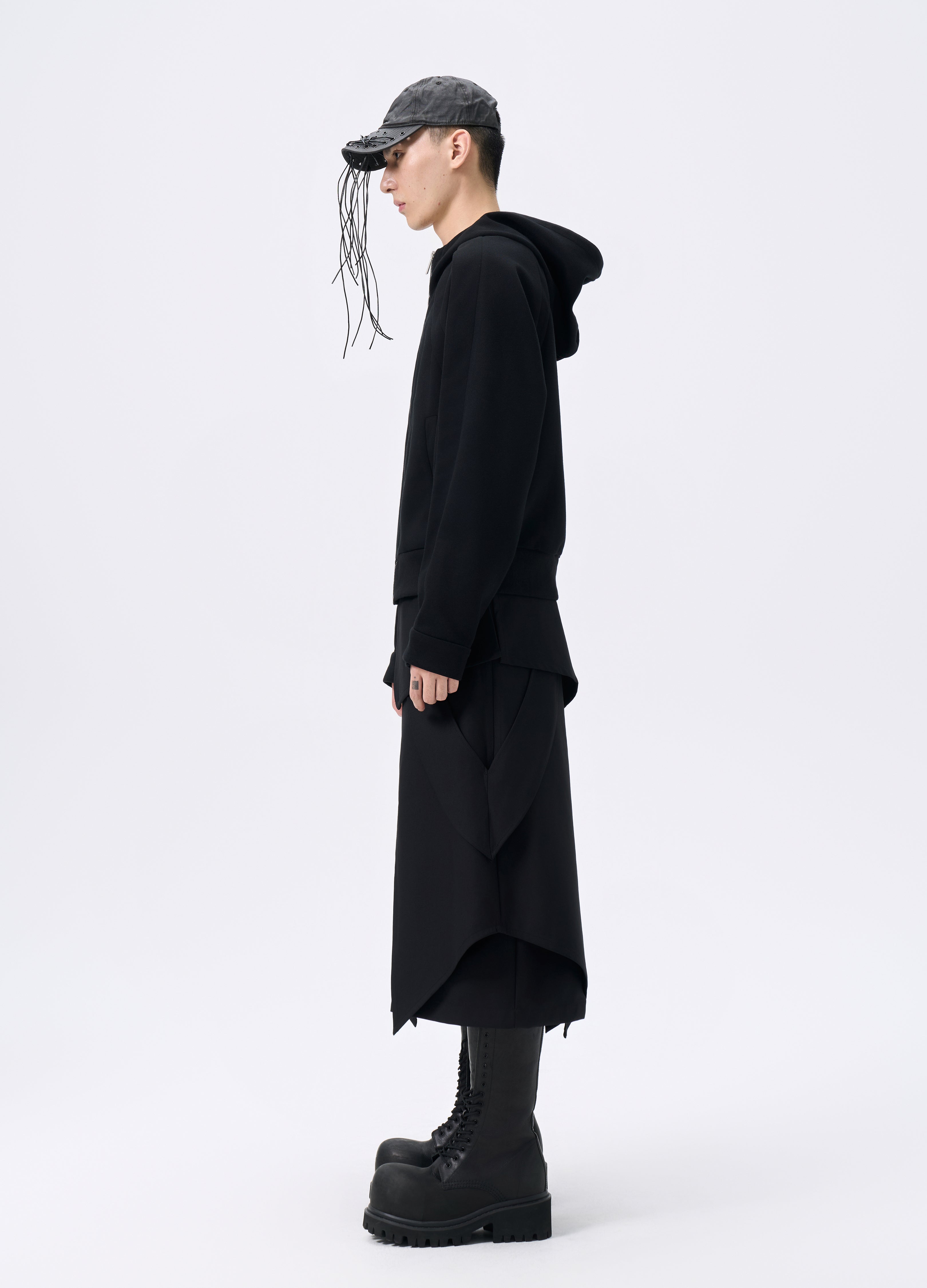 GONNA CON GREMBIULE A STRATI E CINTURA 25FW