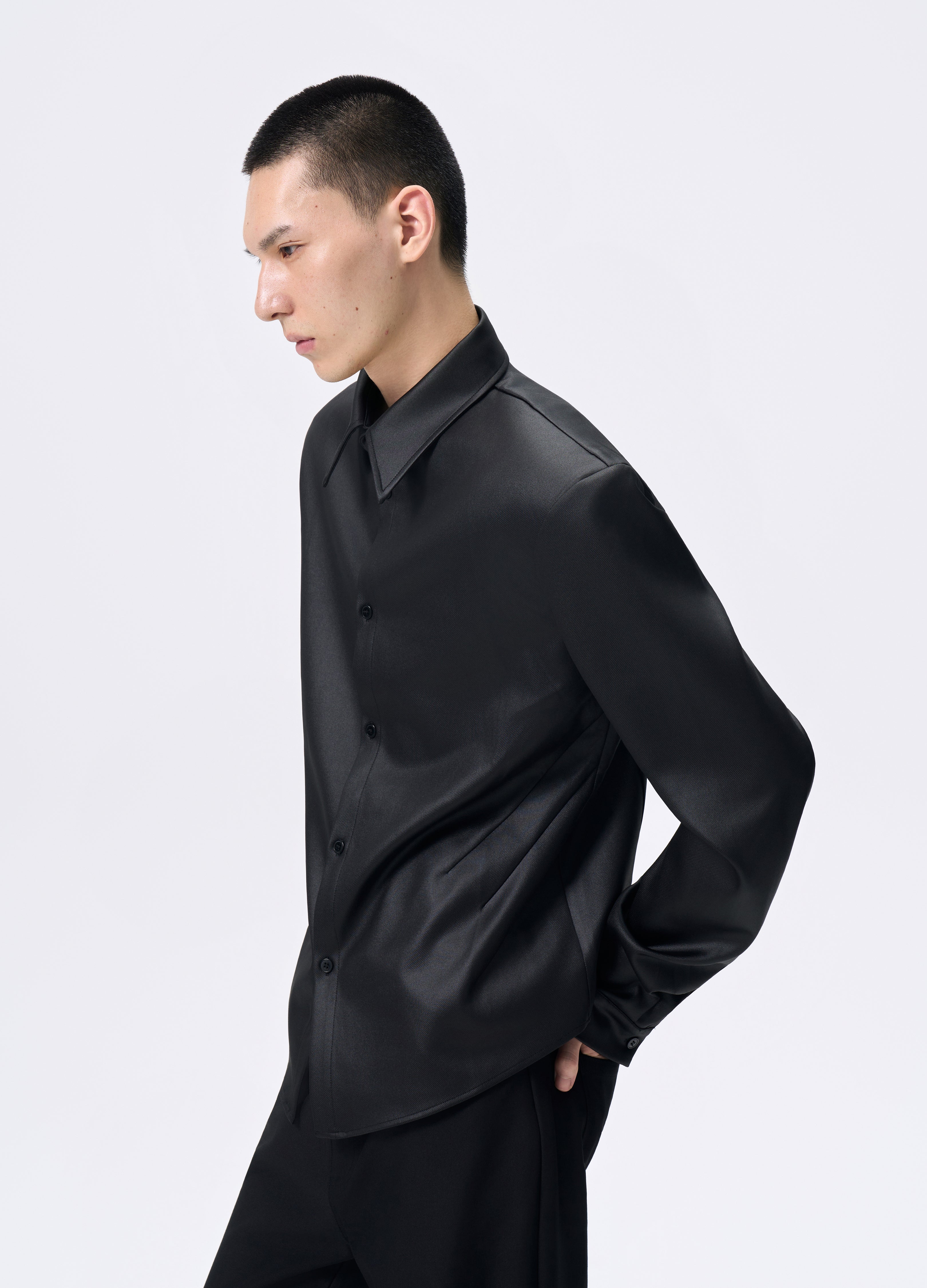 CAMICIA IMBOTTITA IN TWILL LUCIDO 25FW