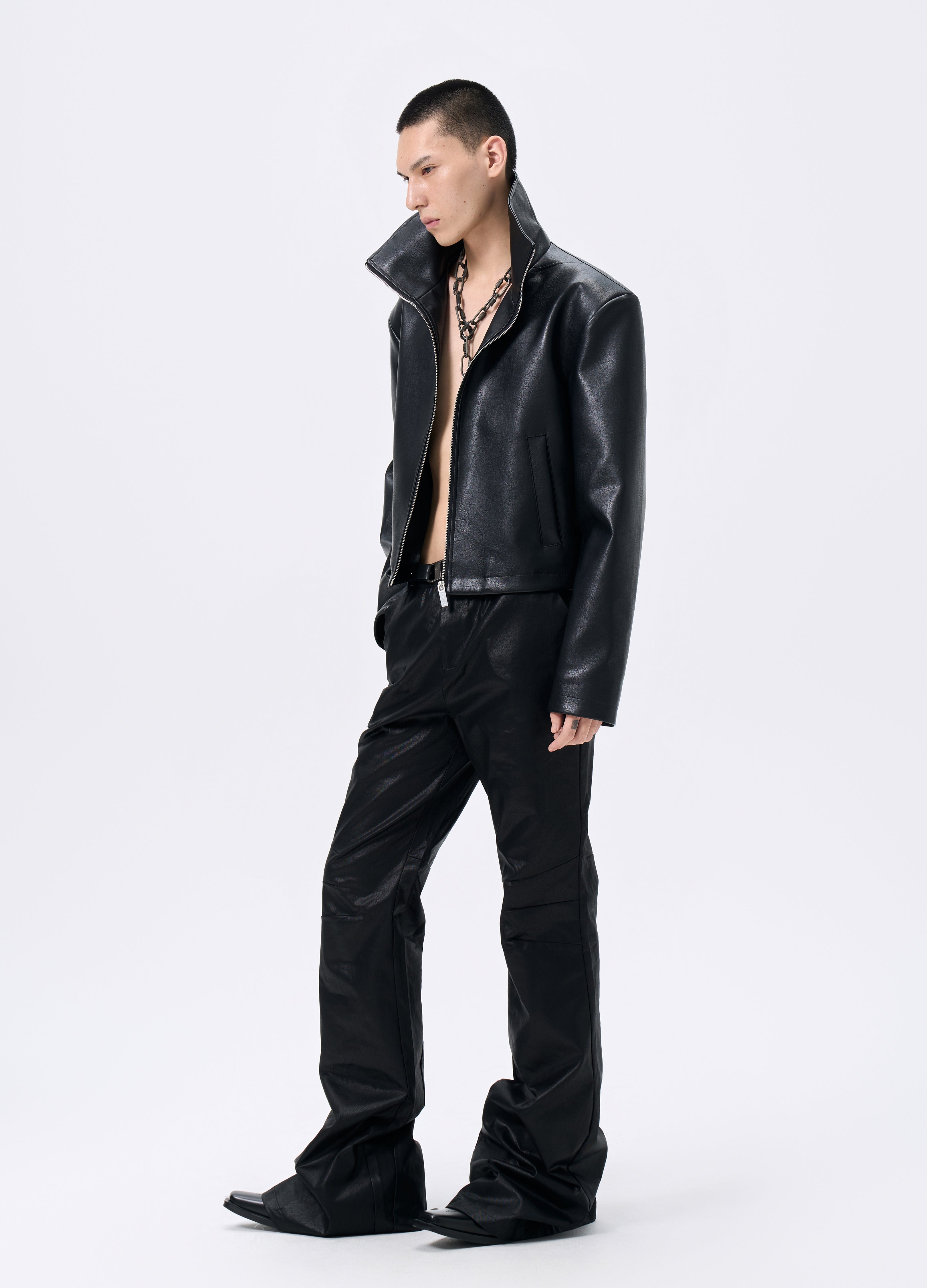 GIACCA MOTO IN PELLE TRI-CUT 25FW