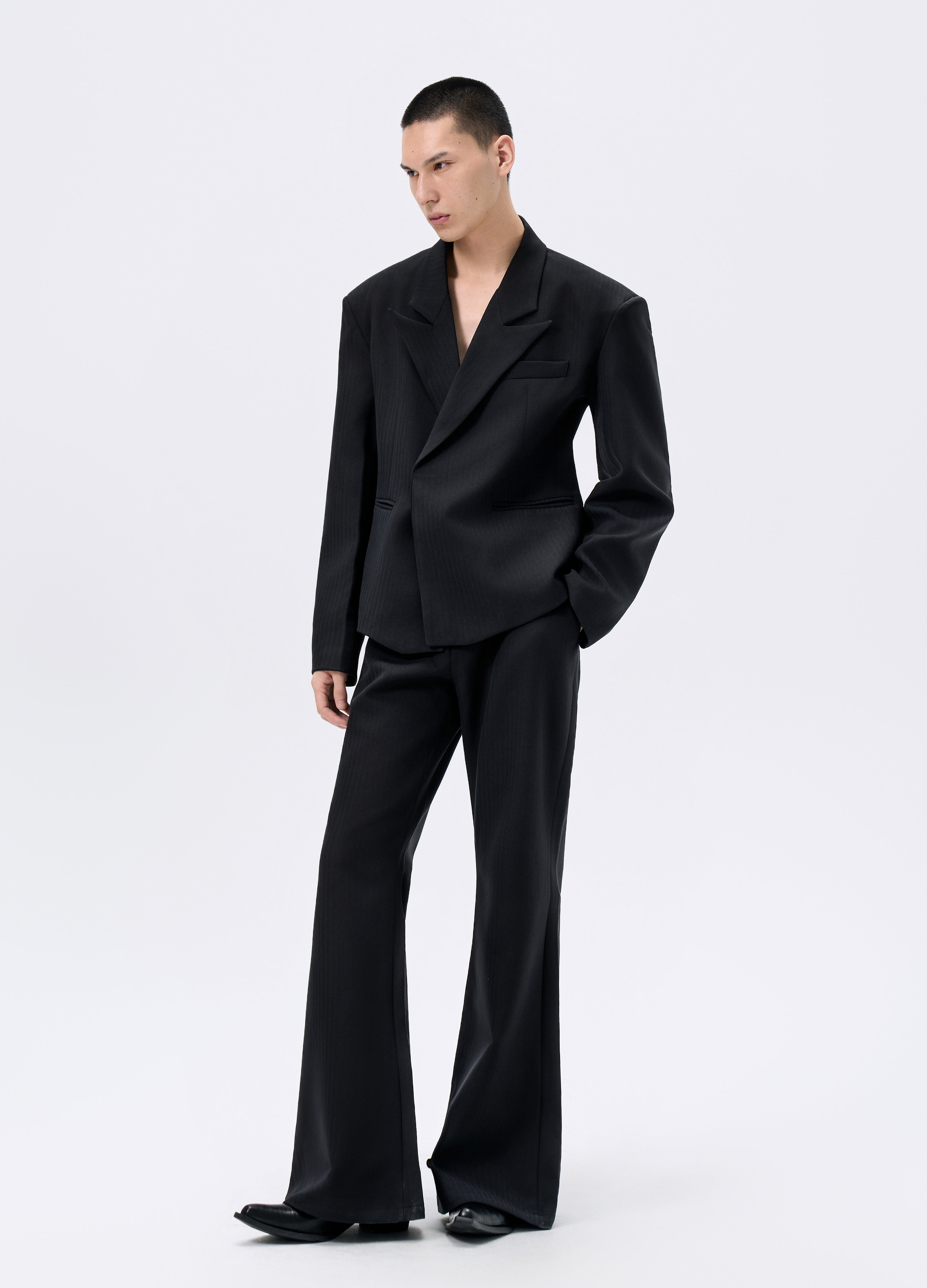 PANTALONI A ZAMPA SPINA DI PESCE 25FW