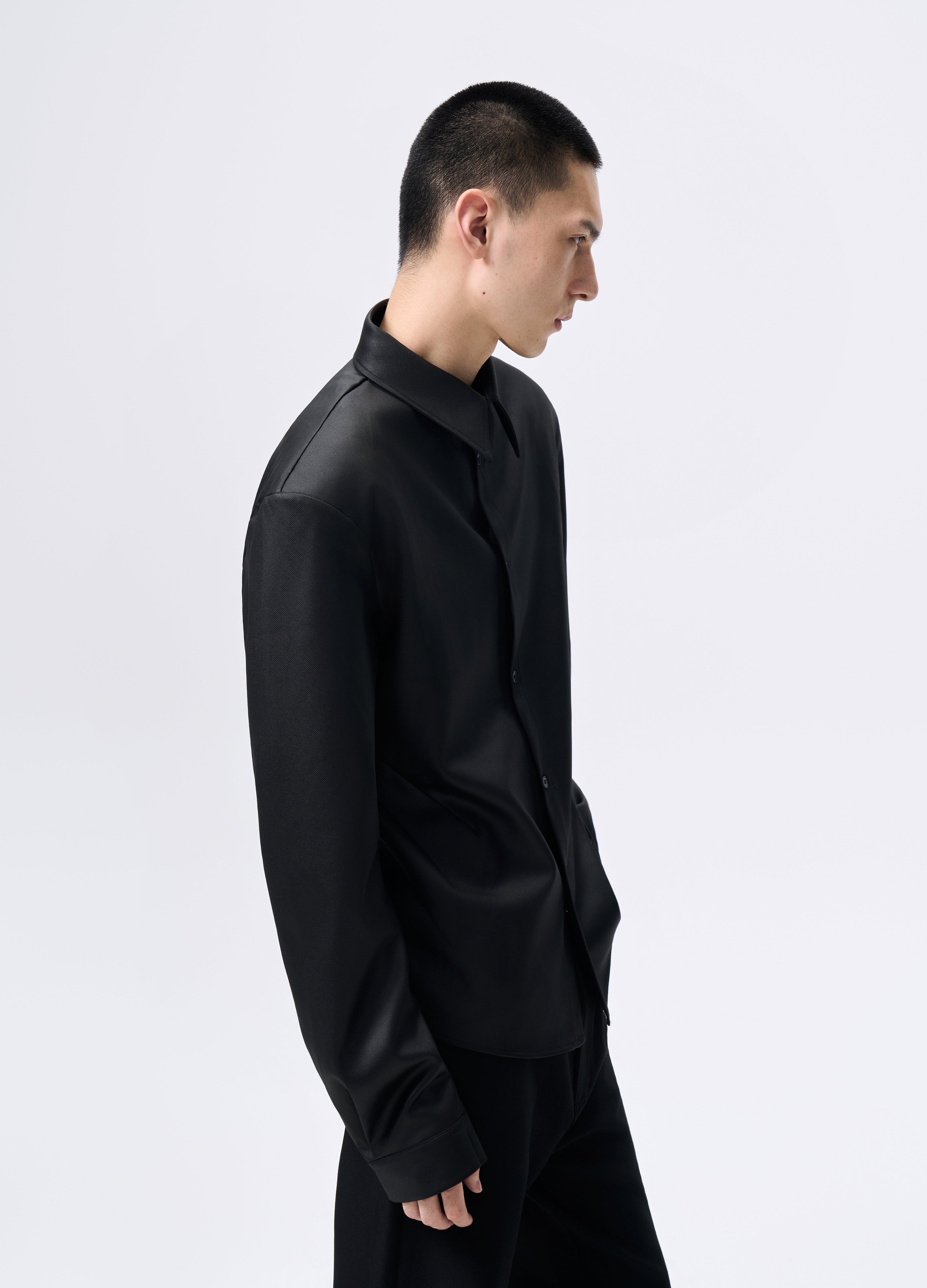 CAMICIA IMBOTTITA IN TWILL LUCIDO 25FW