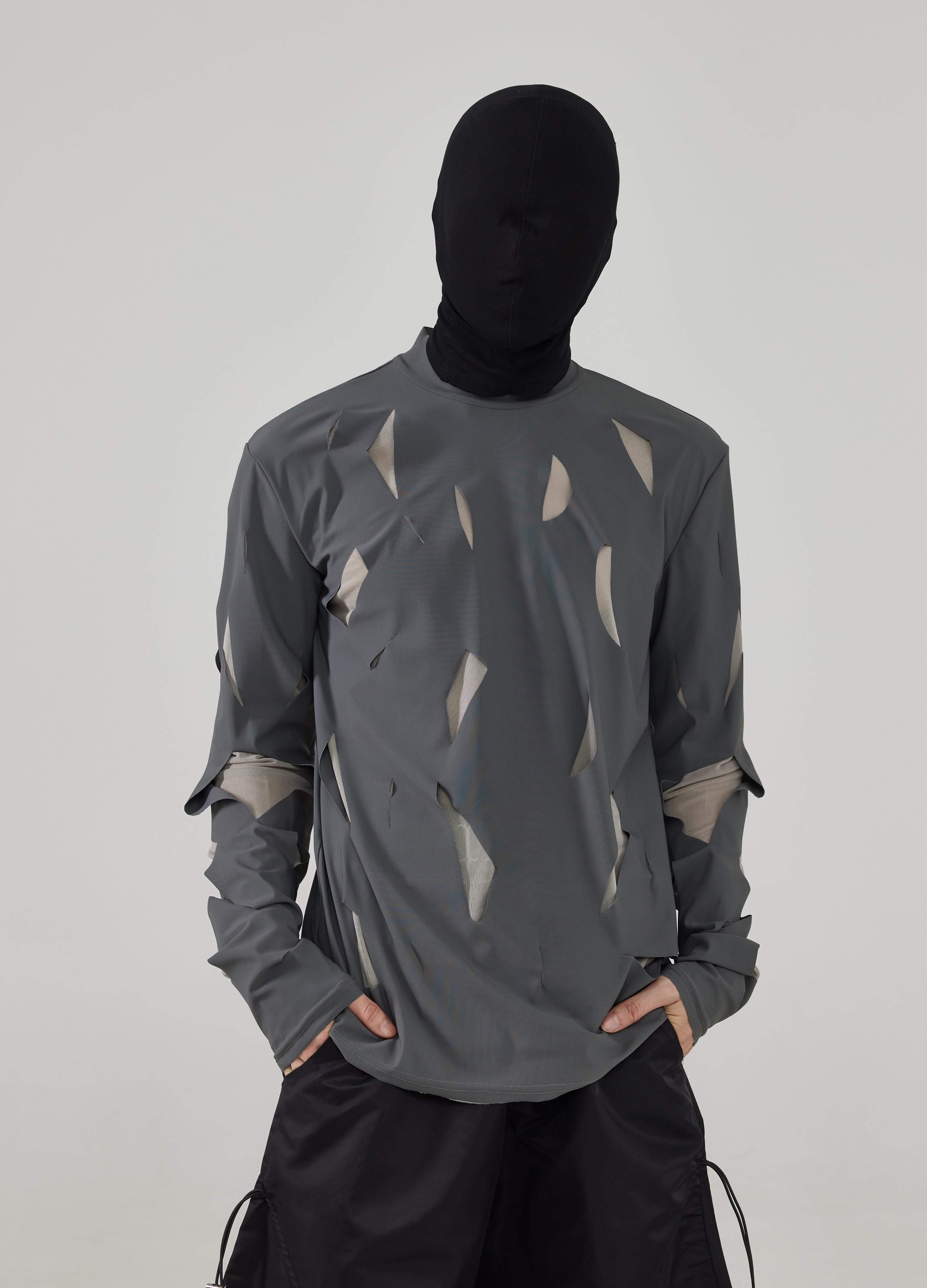 Maglietta in rete effetto usurato 24FW