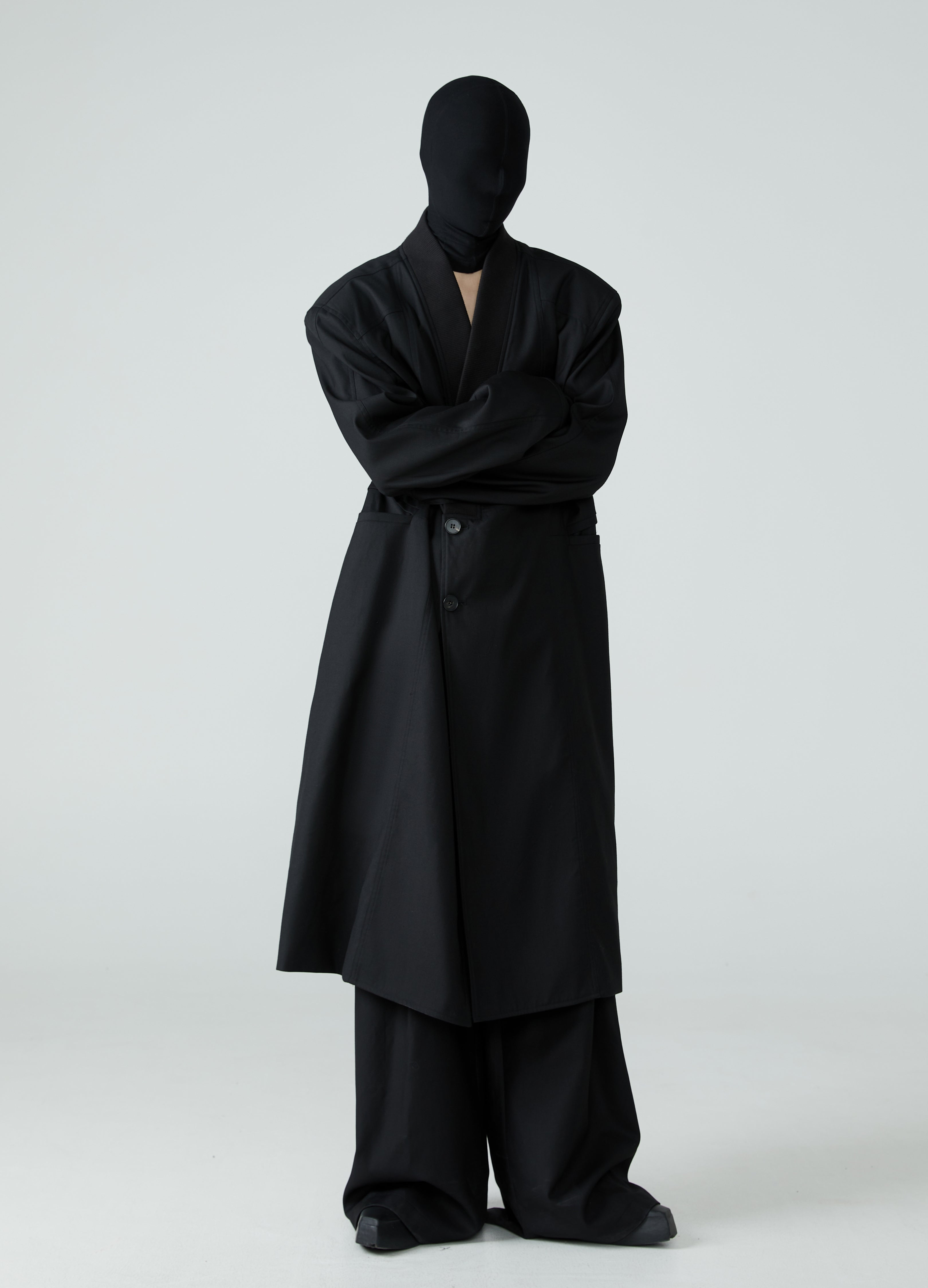 Cappotto antivento a coste con scollo a V 23FW