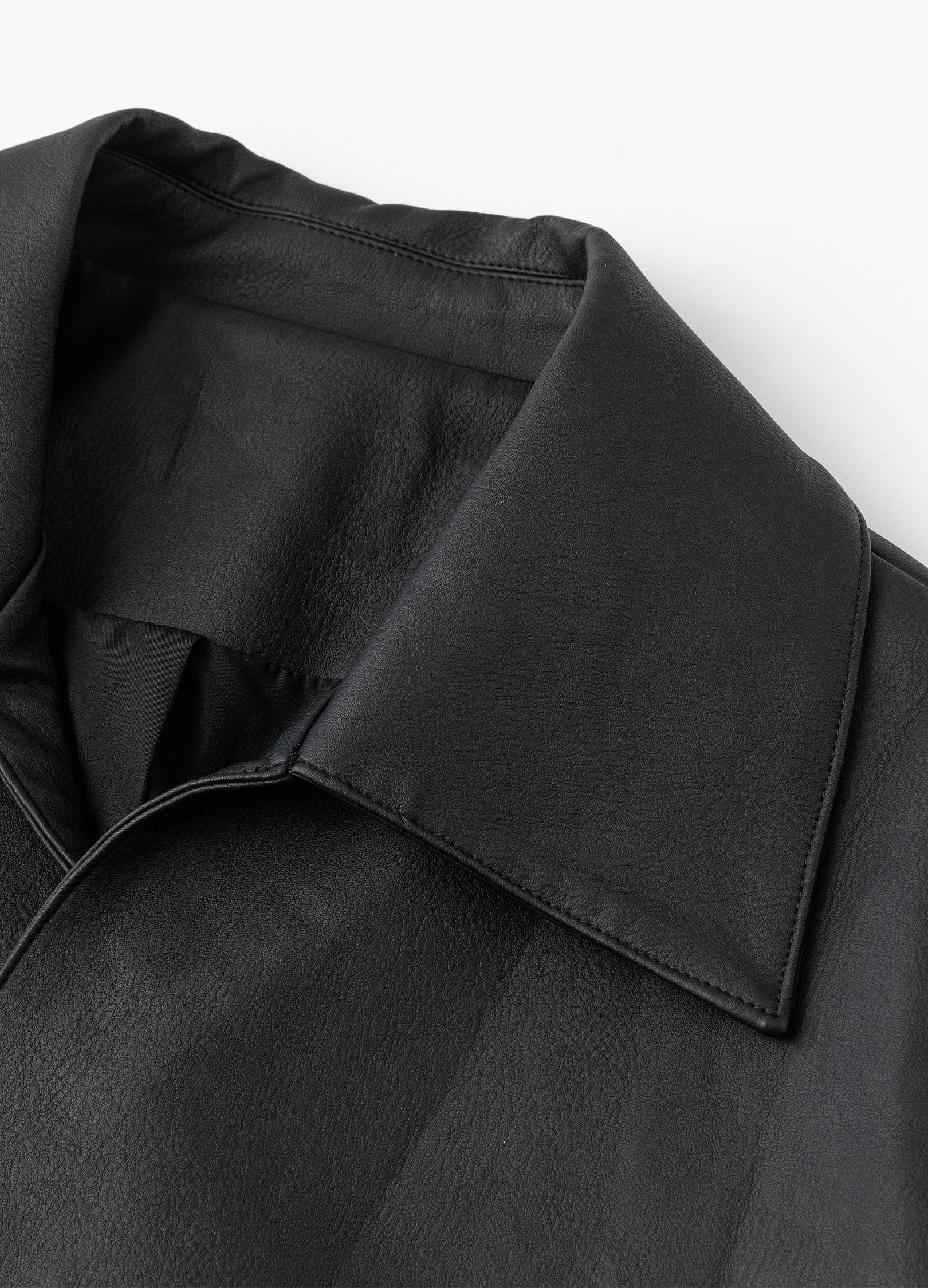 23SS Noir Minimalist Leather Jacket