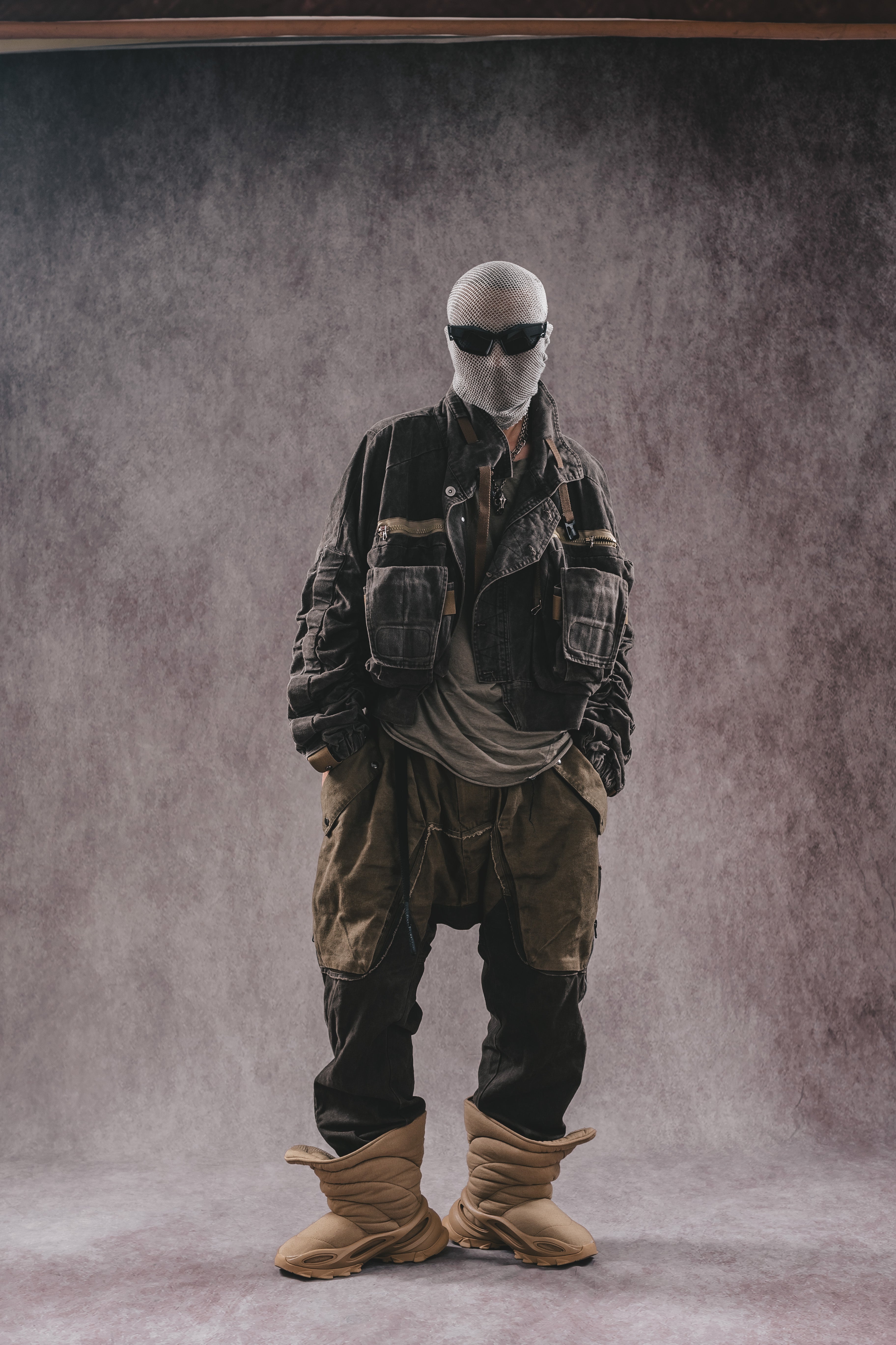 Giacca da lavoro corta in denim con colletto rialzato Wasteland