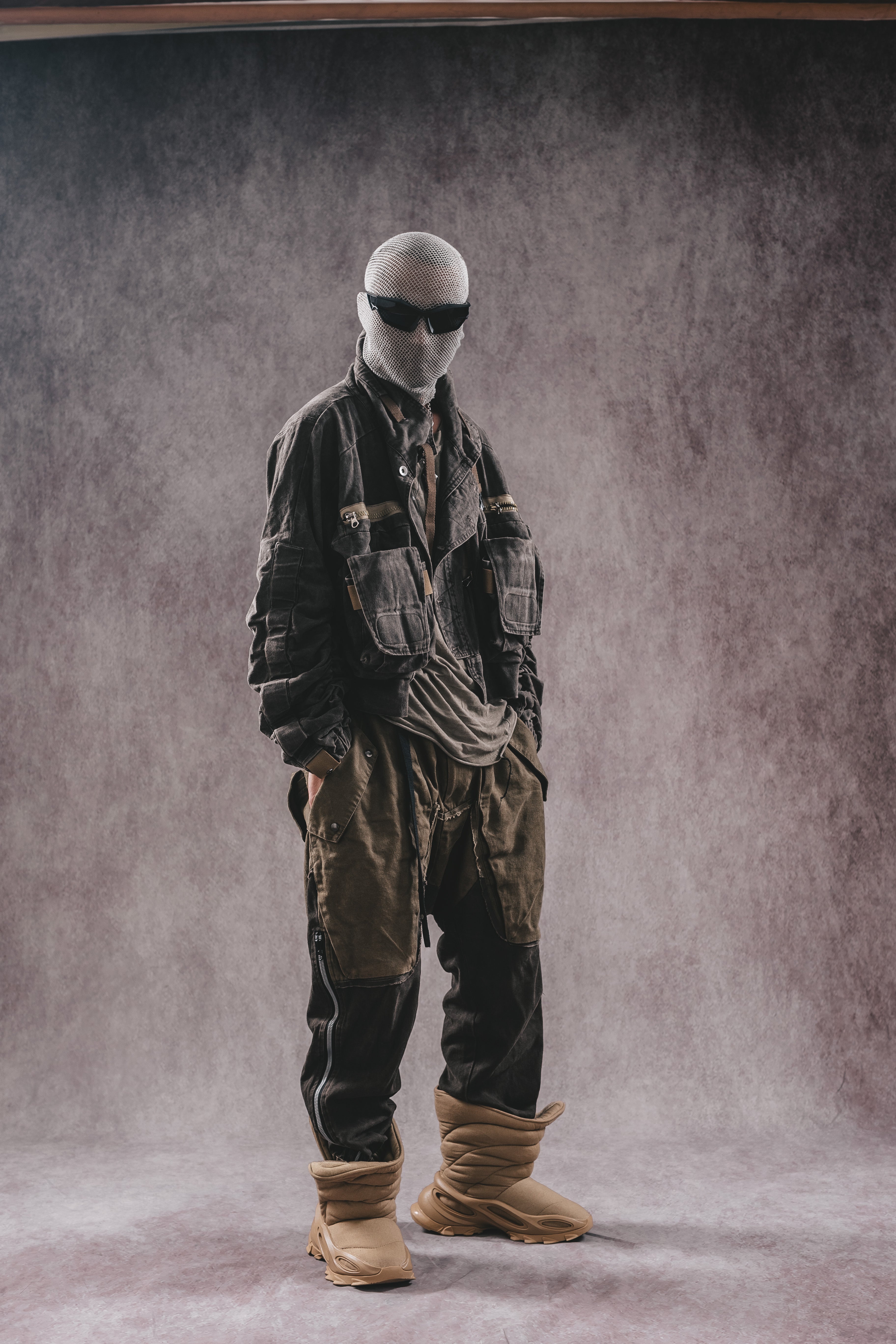 Giacca da lavoro corta in denim con colletto rialzato Wasteland