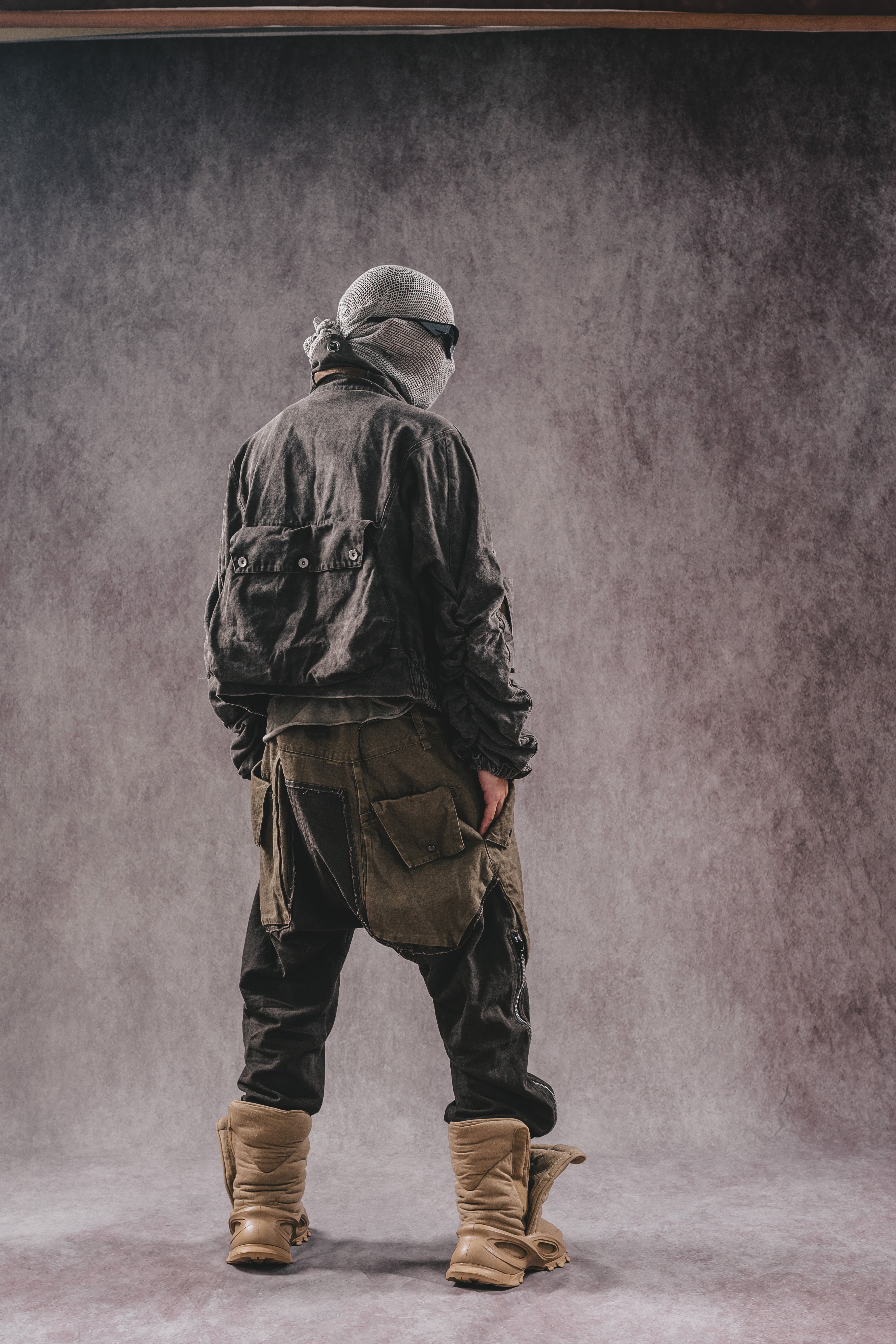 Giacca da lavoro corta in denim con colletto rialzato Wasteland