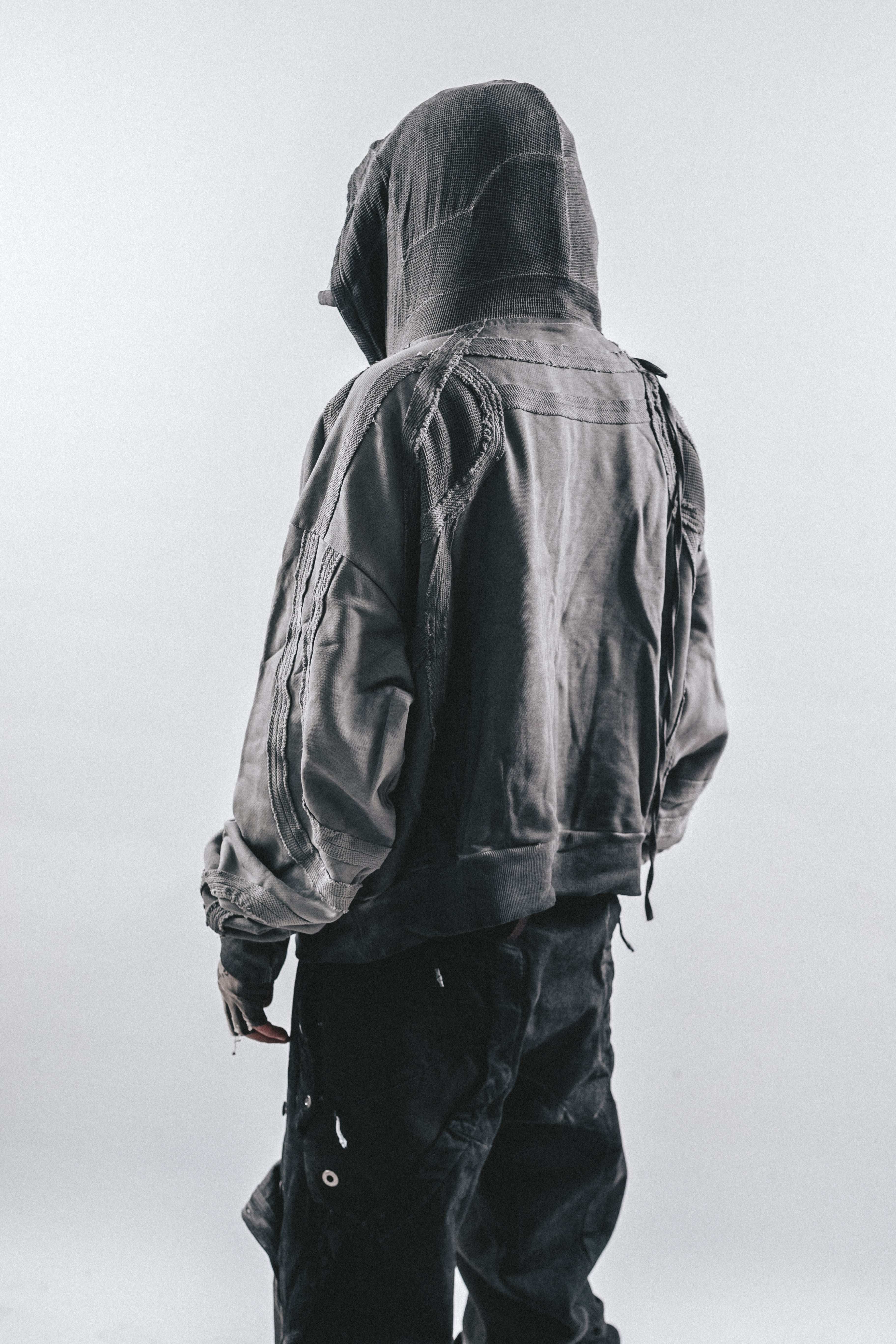 DRKLEI GEOMETRIC ZIP RUIN HOODIE