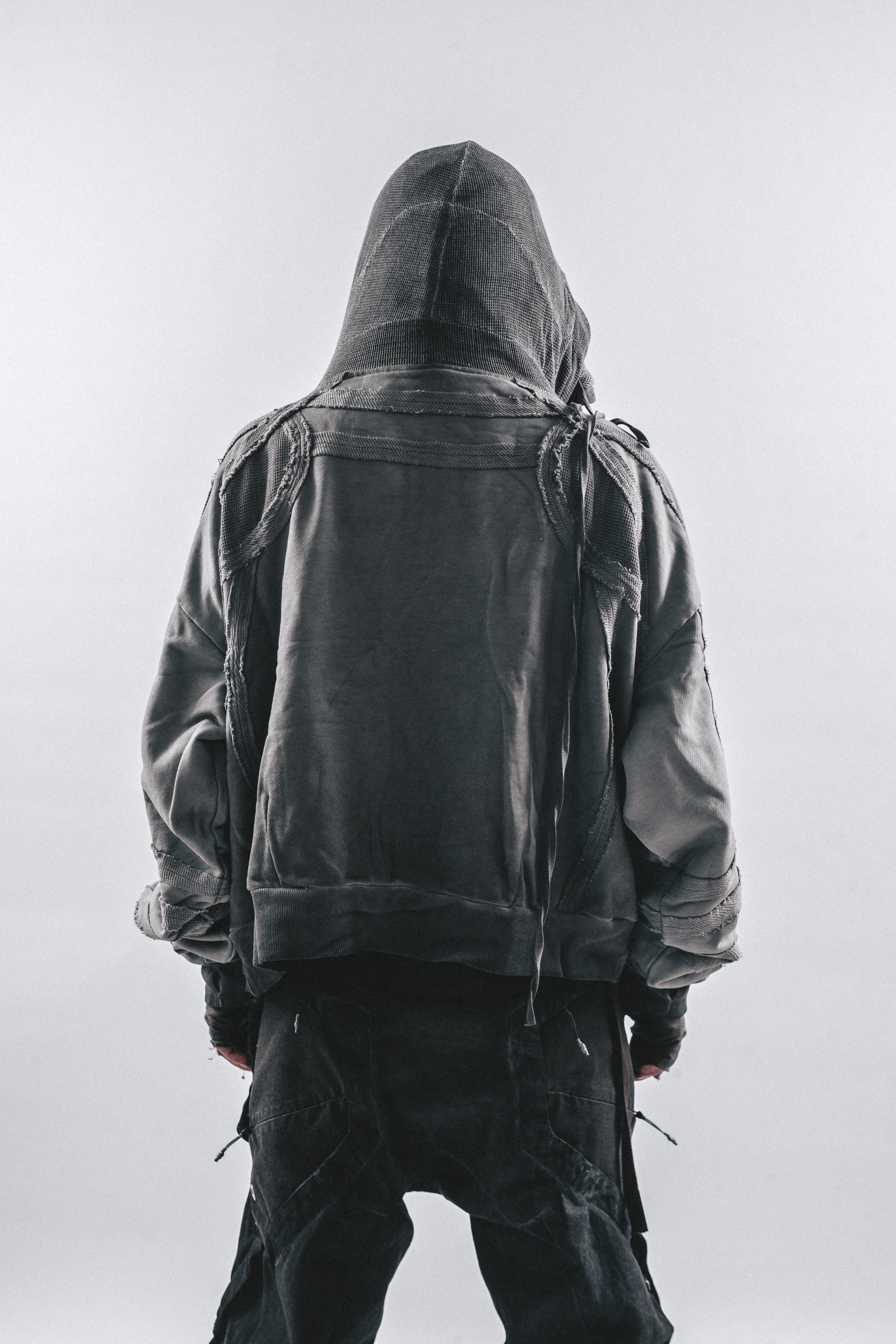 DRKLEI GEOMETRIC ZIP RUIN HOODIE