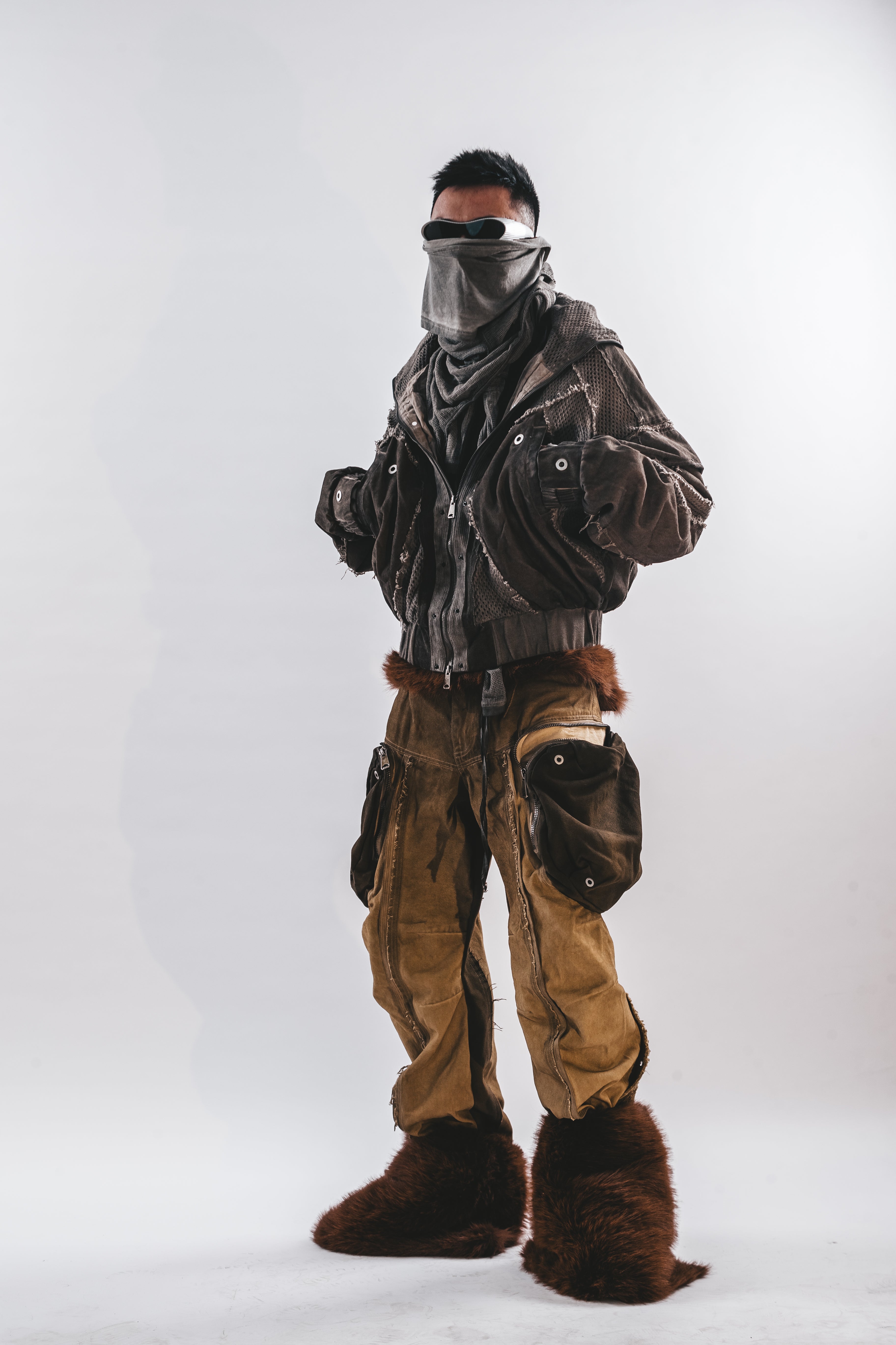 GIACCA CON CAPPUCCIO IN RETE LAVATA DRKLEI