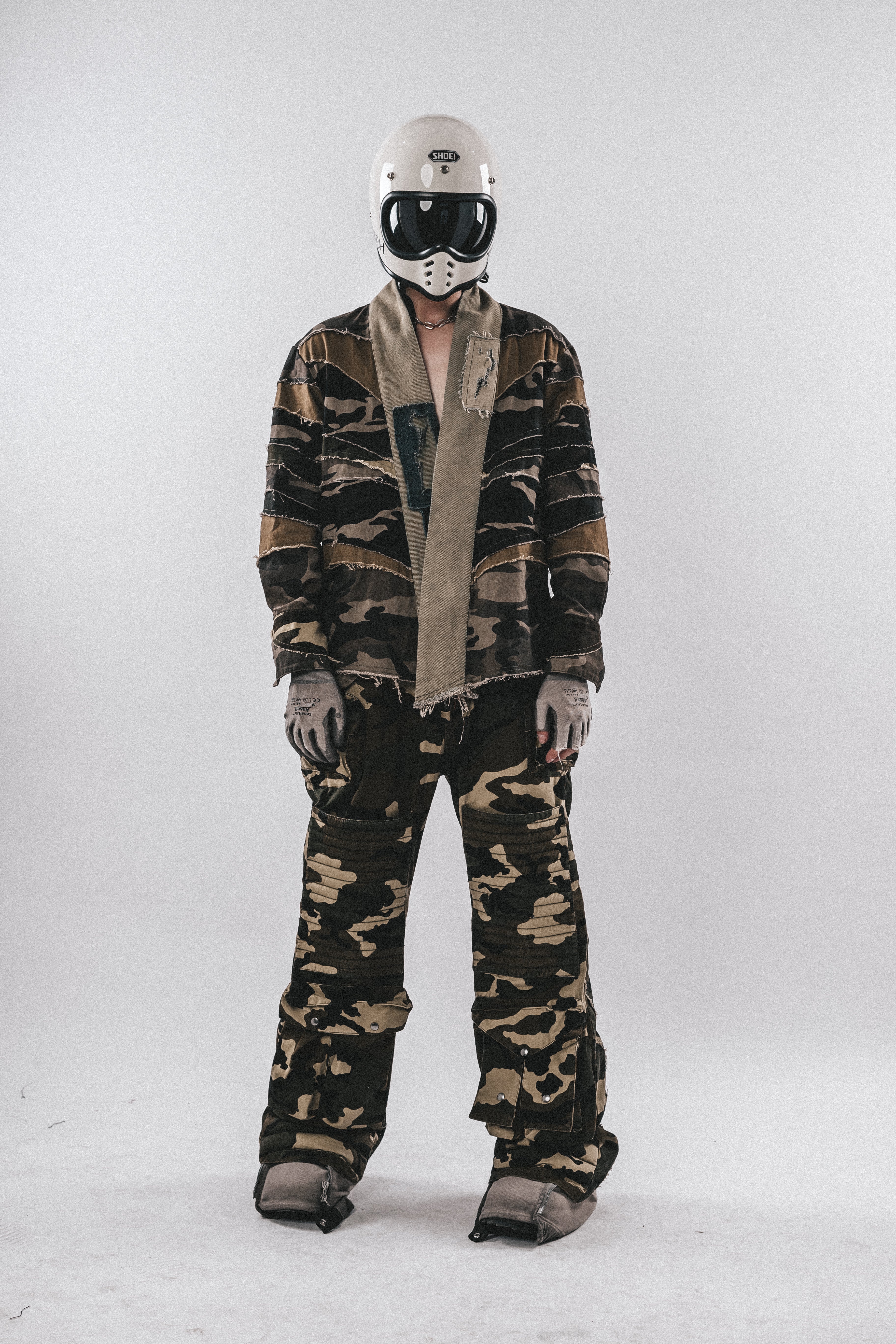 Camicia personalizzata con motivo mimetico patchwork