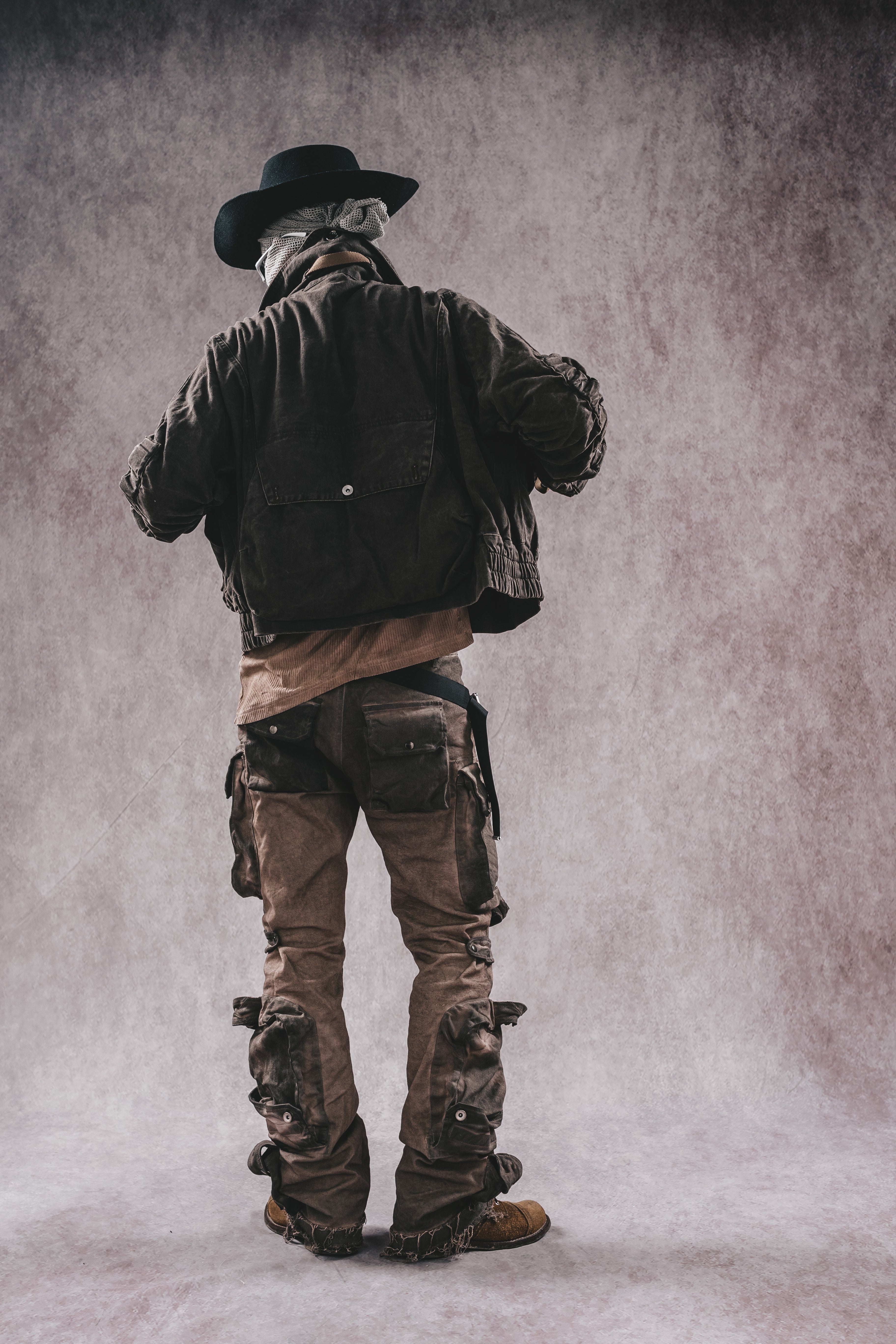 Giacca da lavoro corta in denim con colletto rialzato Wasteland