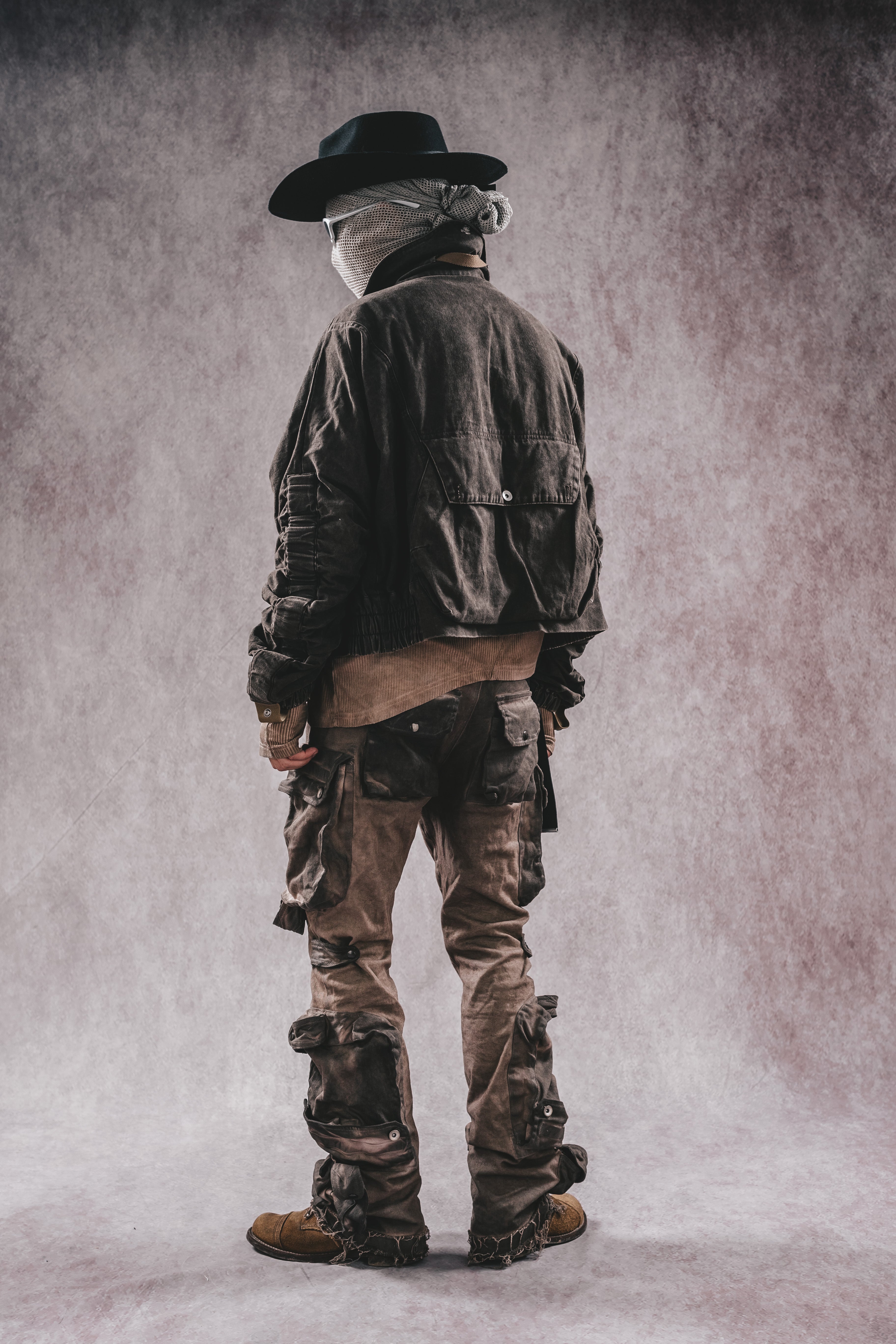 Giacca da lavoro corta in denim con colletto rialzato Wasteland