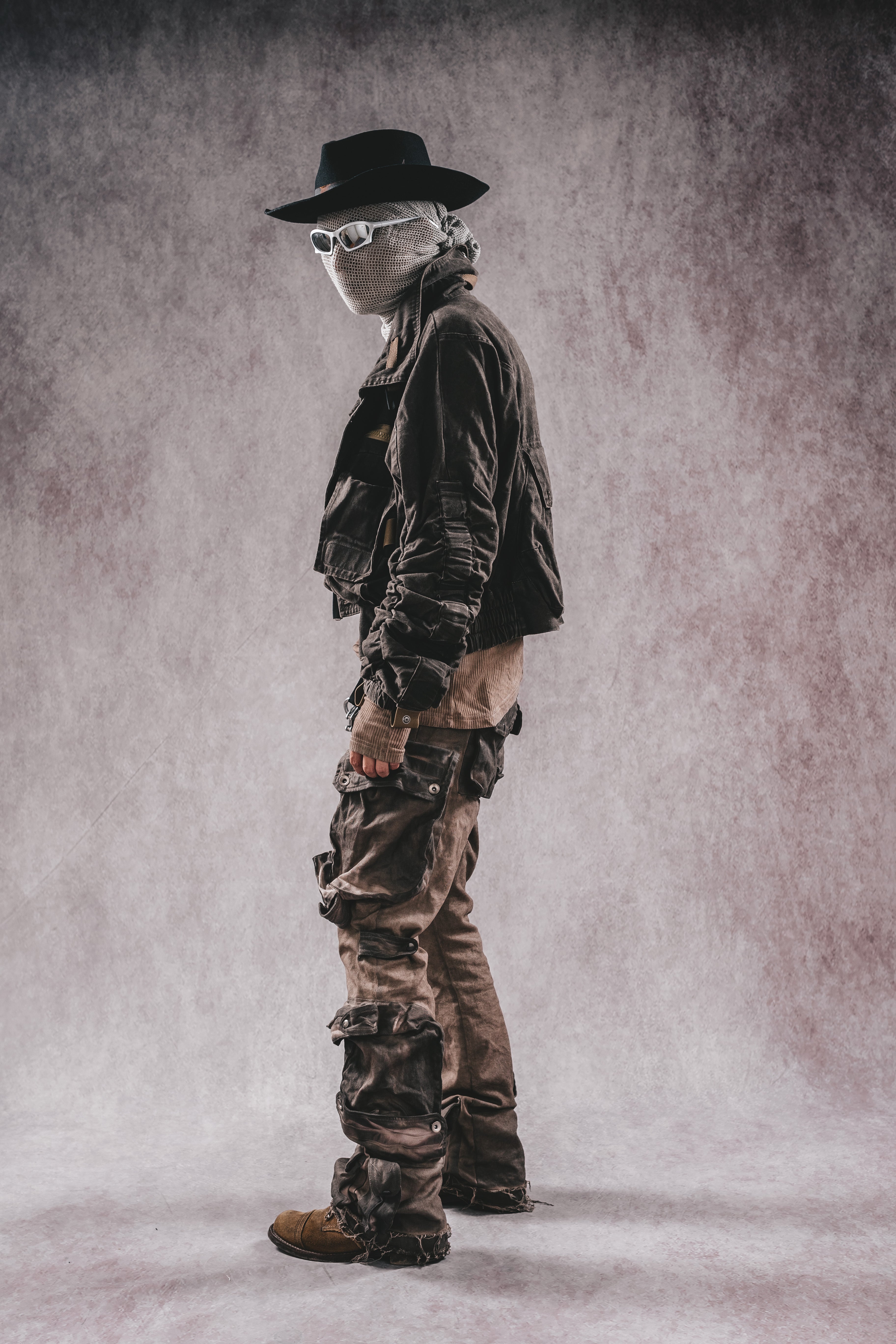 Giacca da lavoro corta in denim con colletto rialzato Wasteland