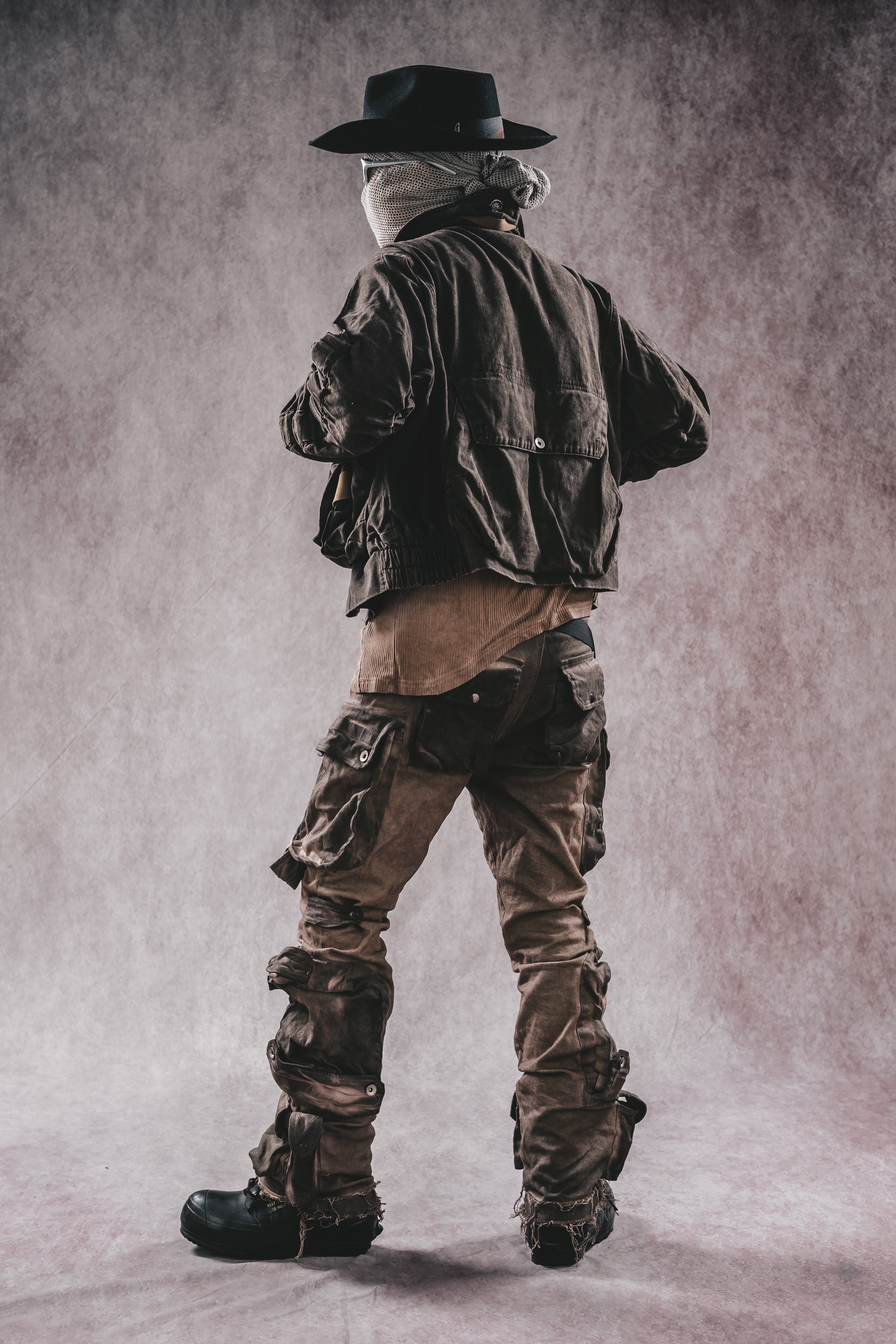 Giacca da lavoro corta in denim con colletto rialzato Wasteland