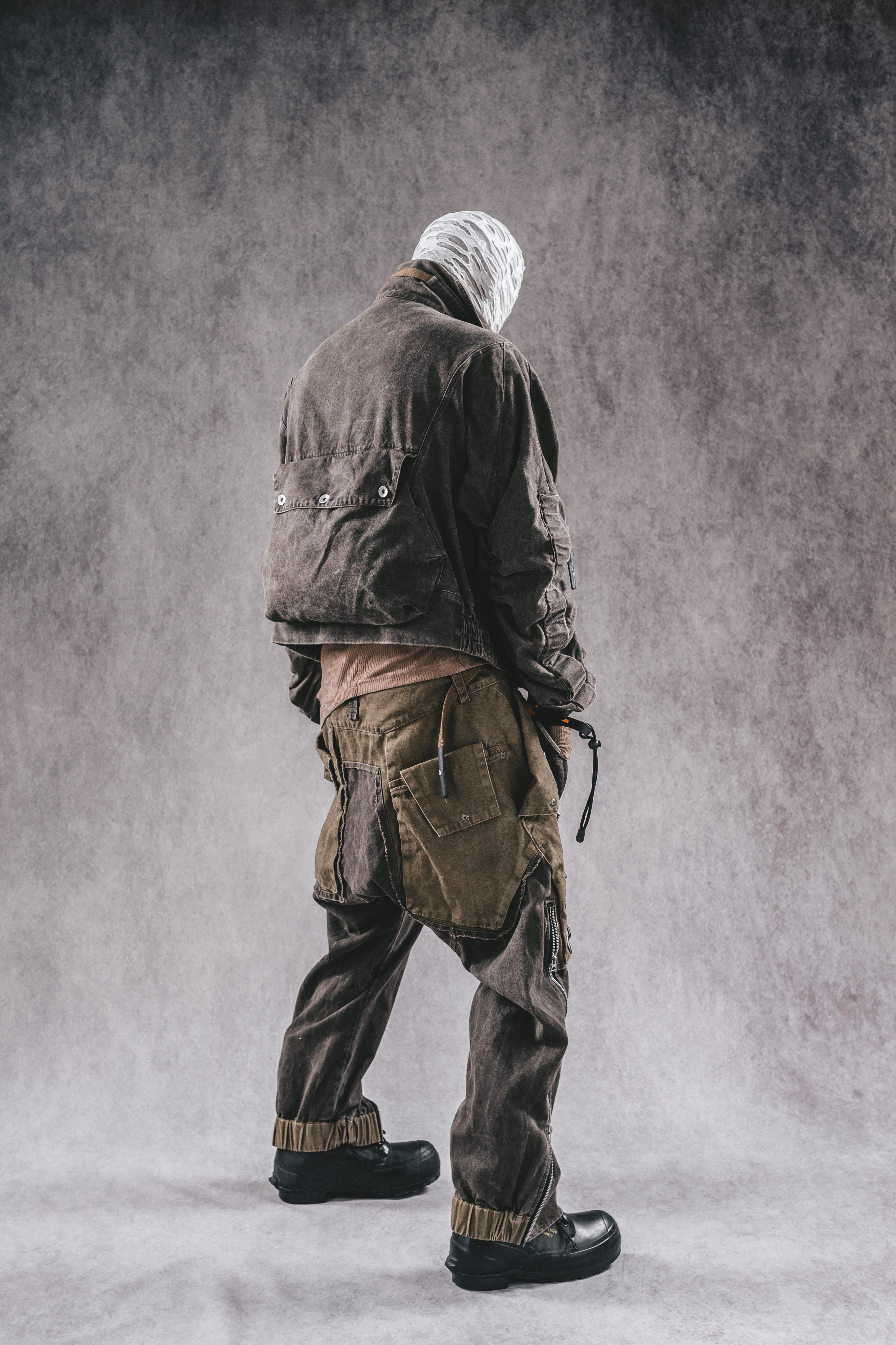 Giacca da lavoro corta in denim con colletto rialzato Wasteland