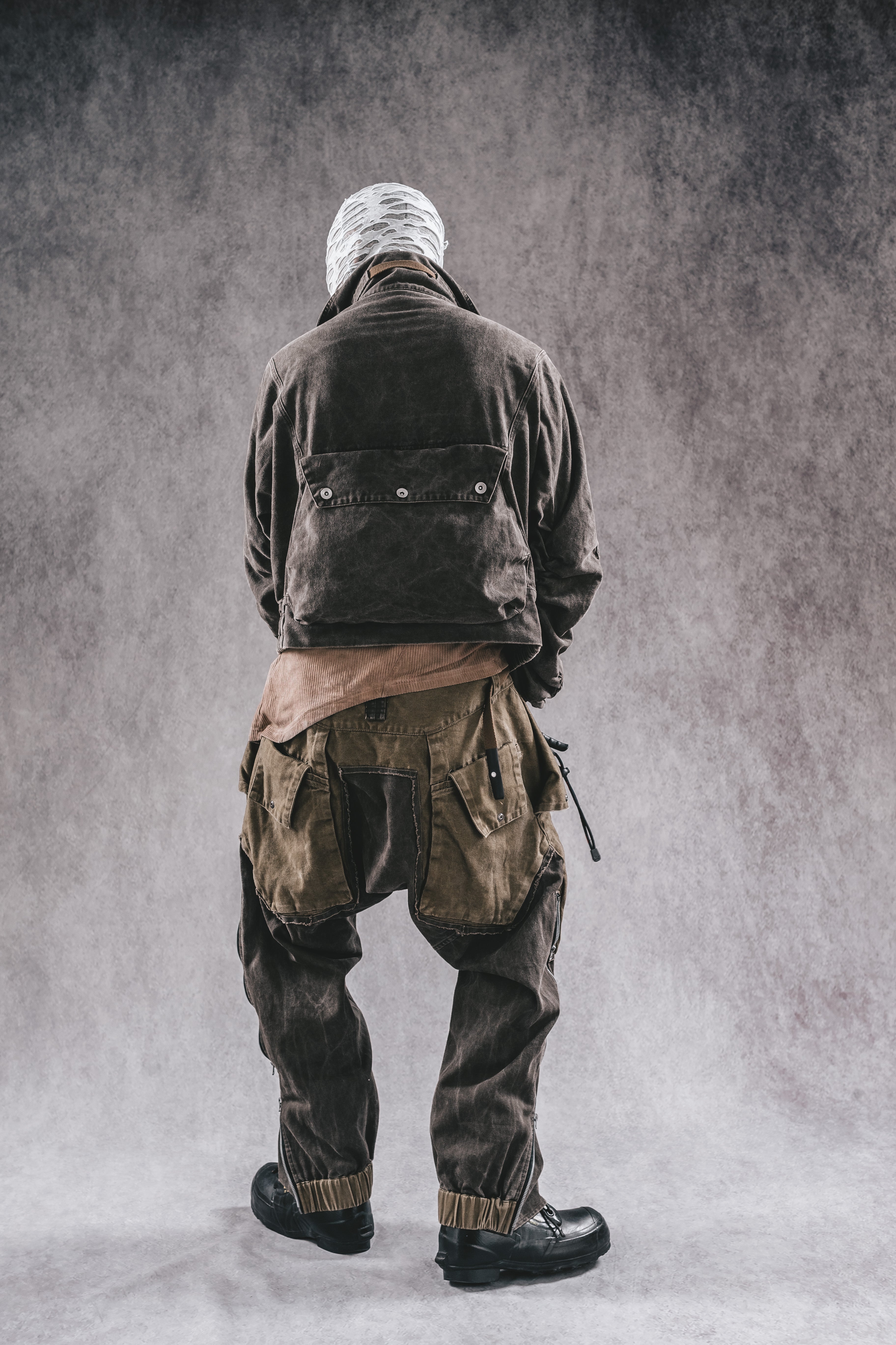 Giacca da lavoro corta in denim con colletto rialzato Wasteland