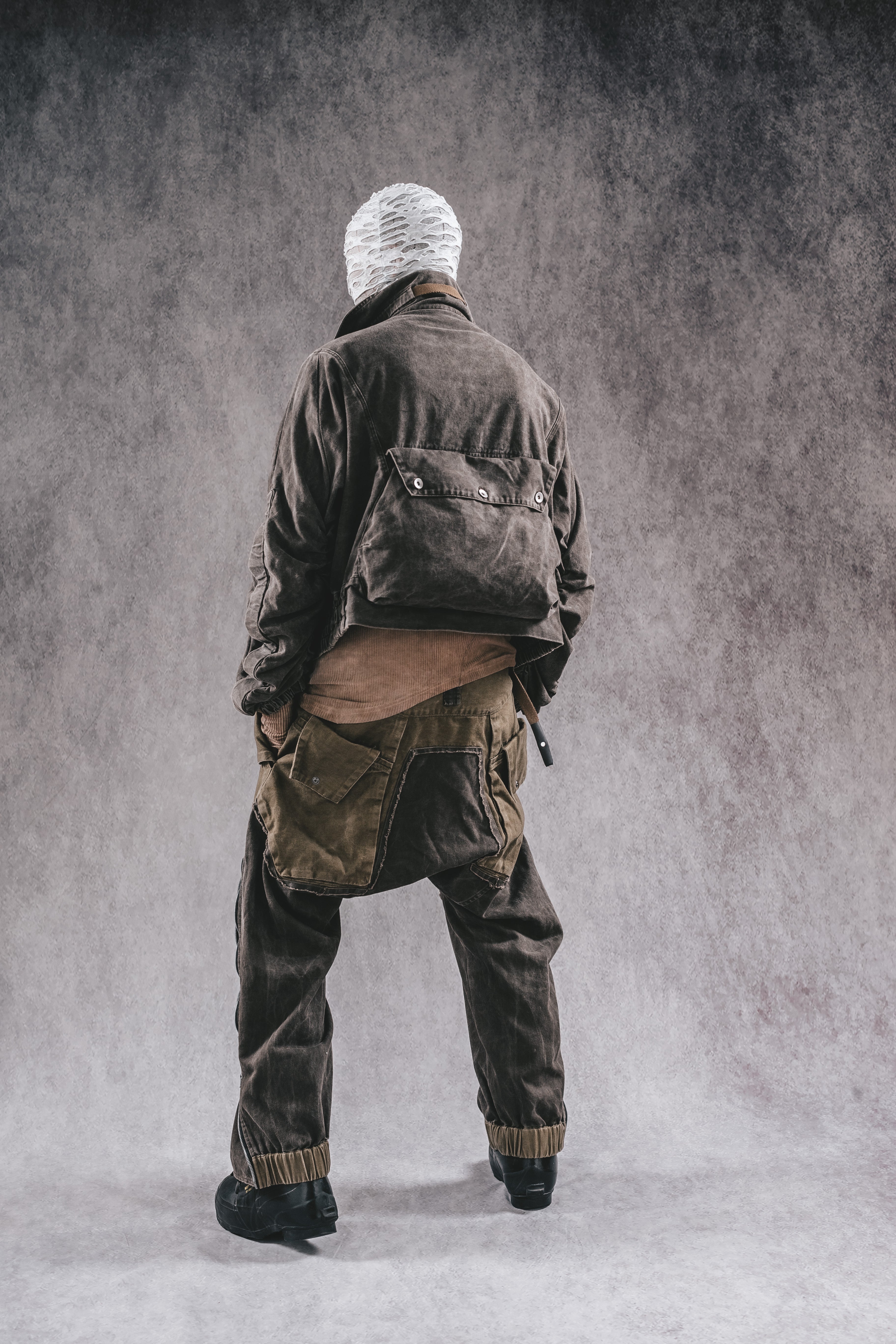 Giacca da lavoro corta in denim con colletto rialzato Wasteland