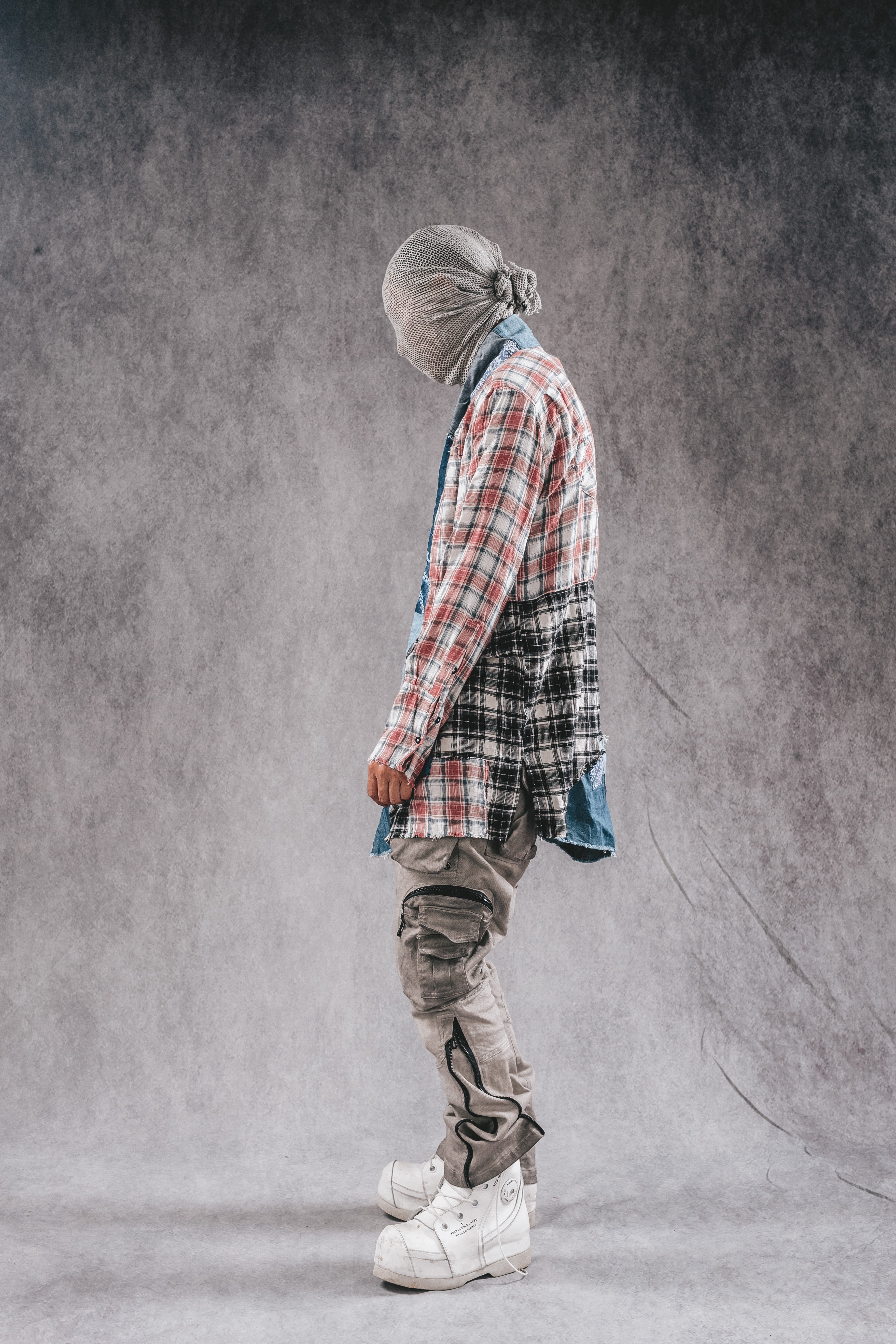 Cappotto a quadri ricostruito