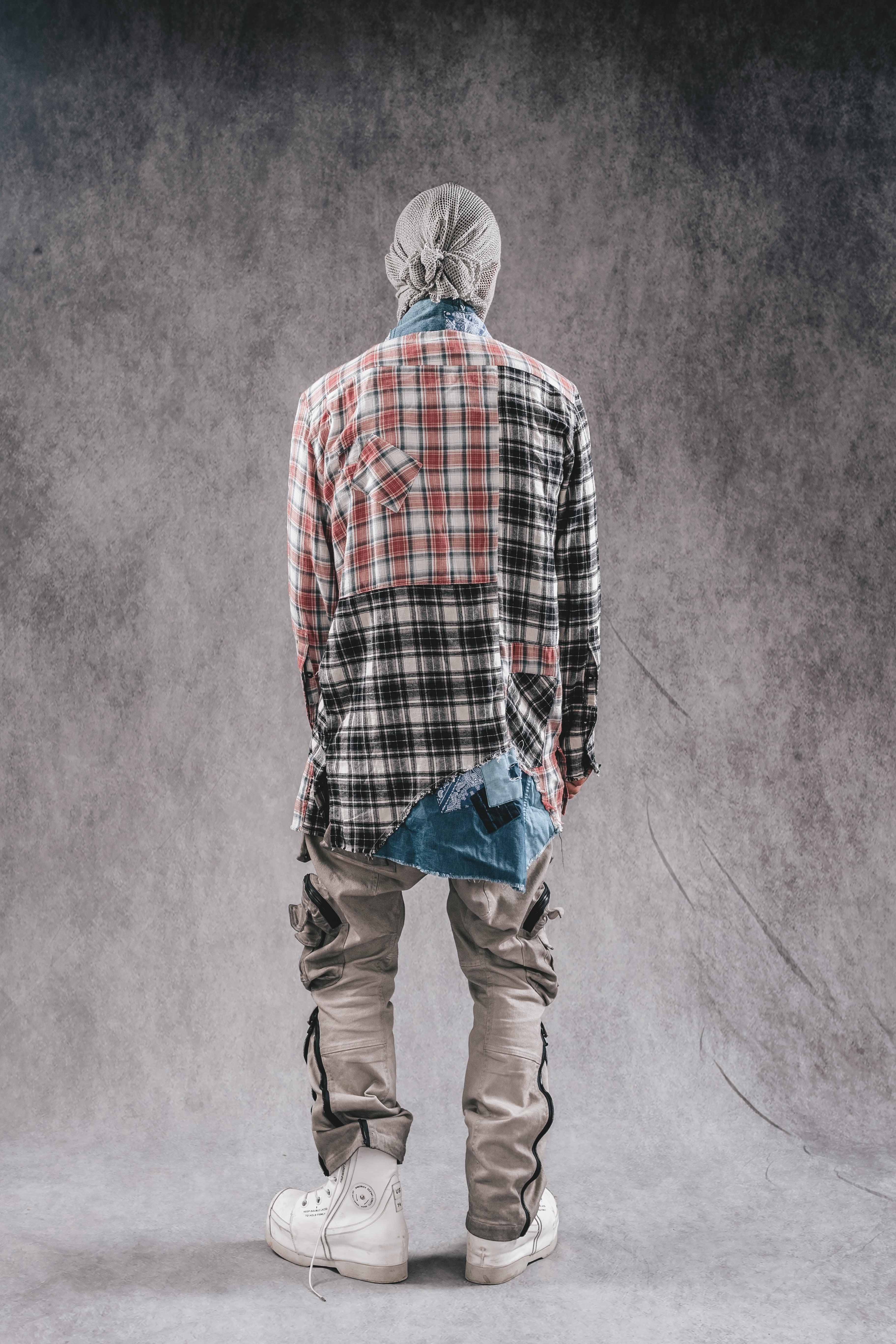 Cappotto a quadri ricostruito