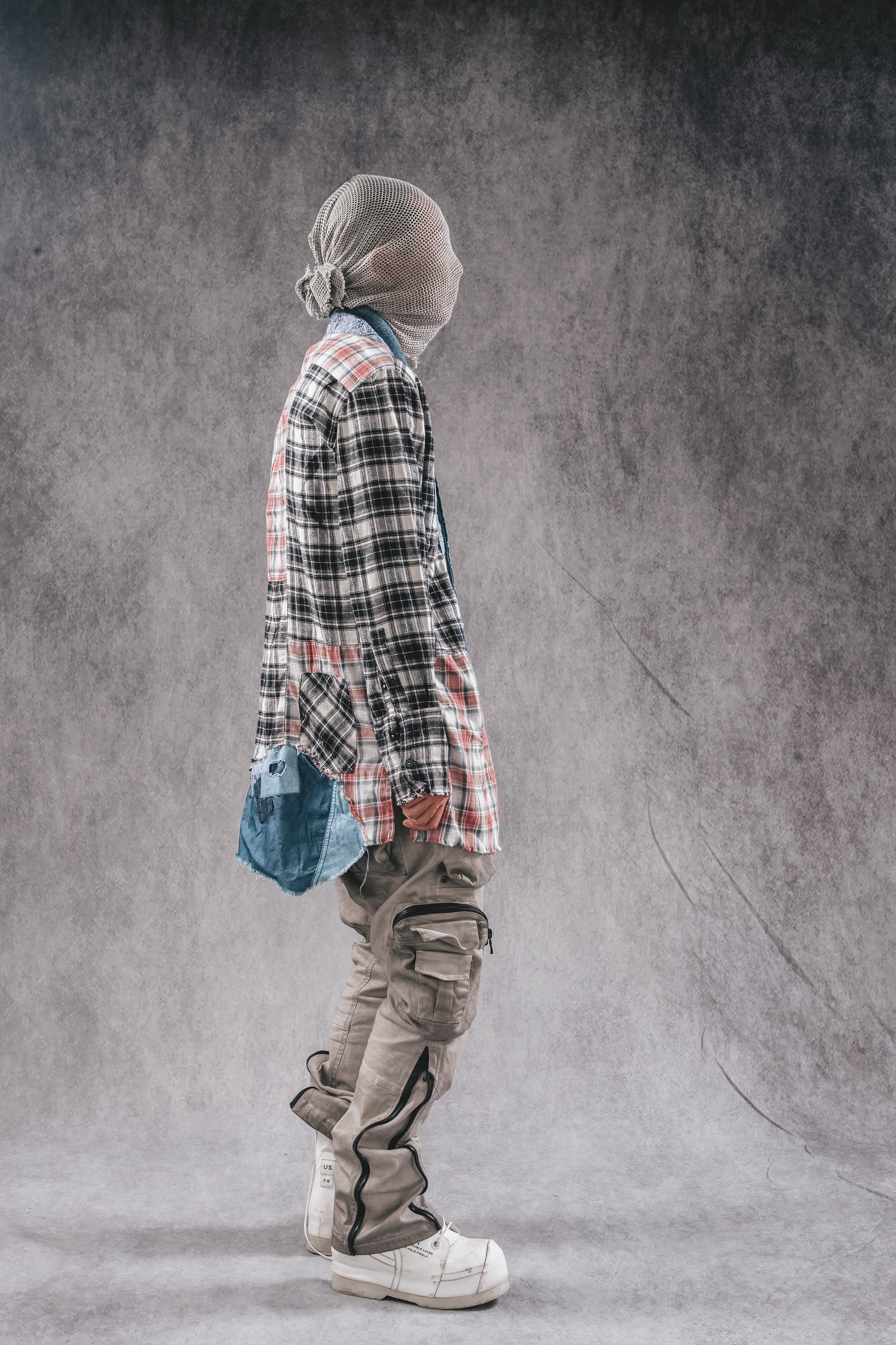 Cappotto a quadri ricostruito