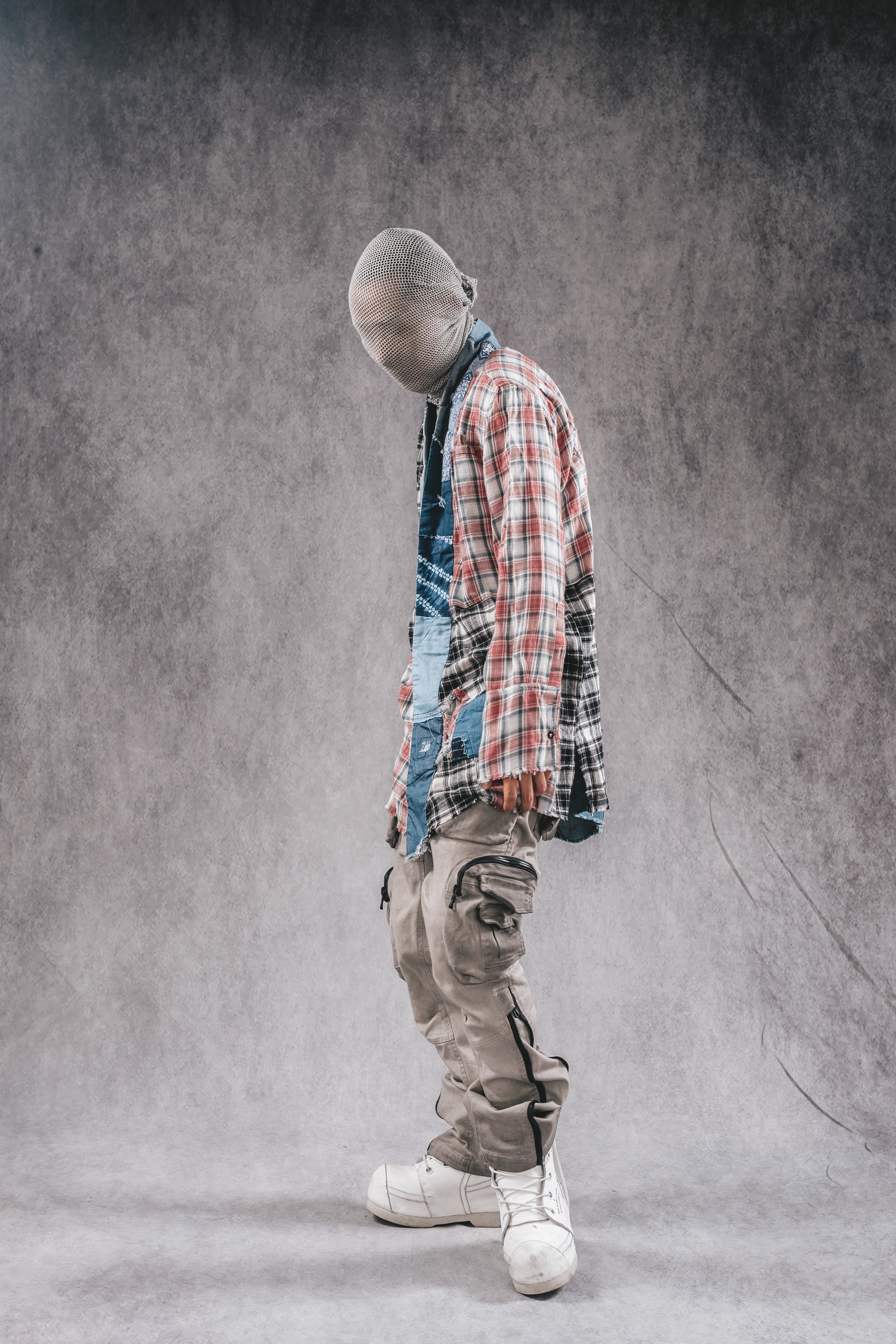 Cappotto a quadri ricostruito