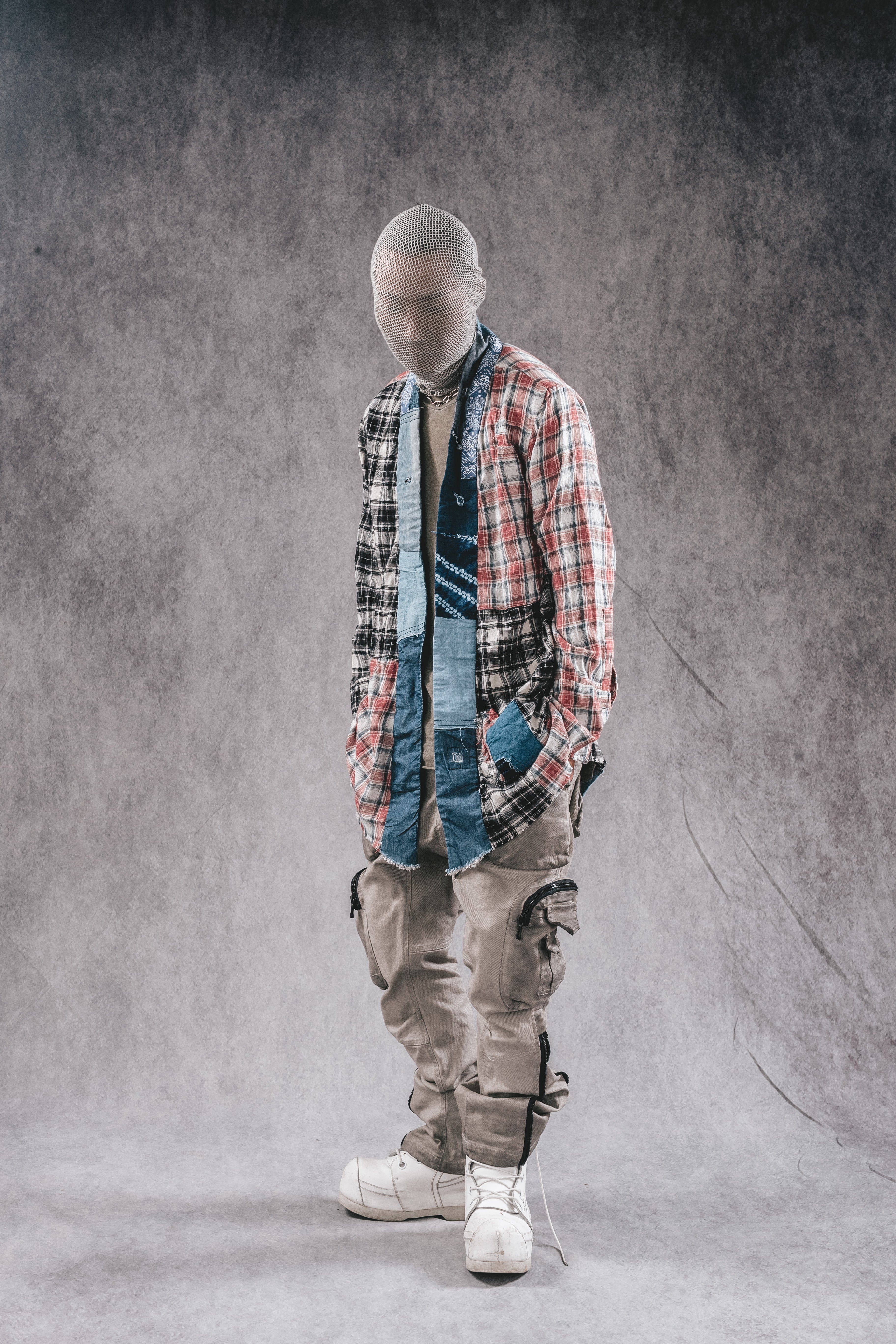 Cappotto a quadri ricostruito