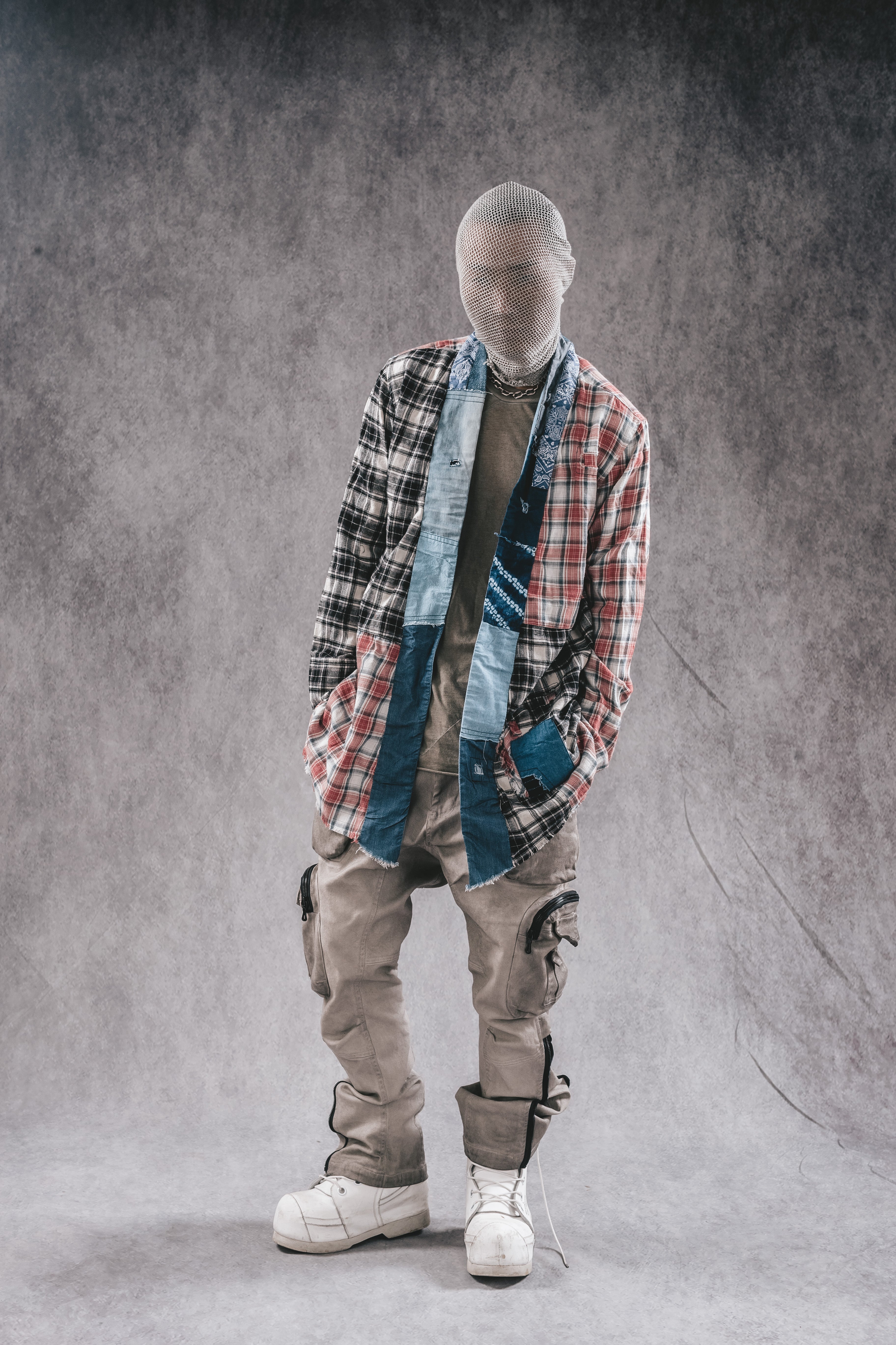 Cappotto a quadri ricostruito