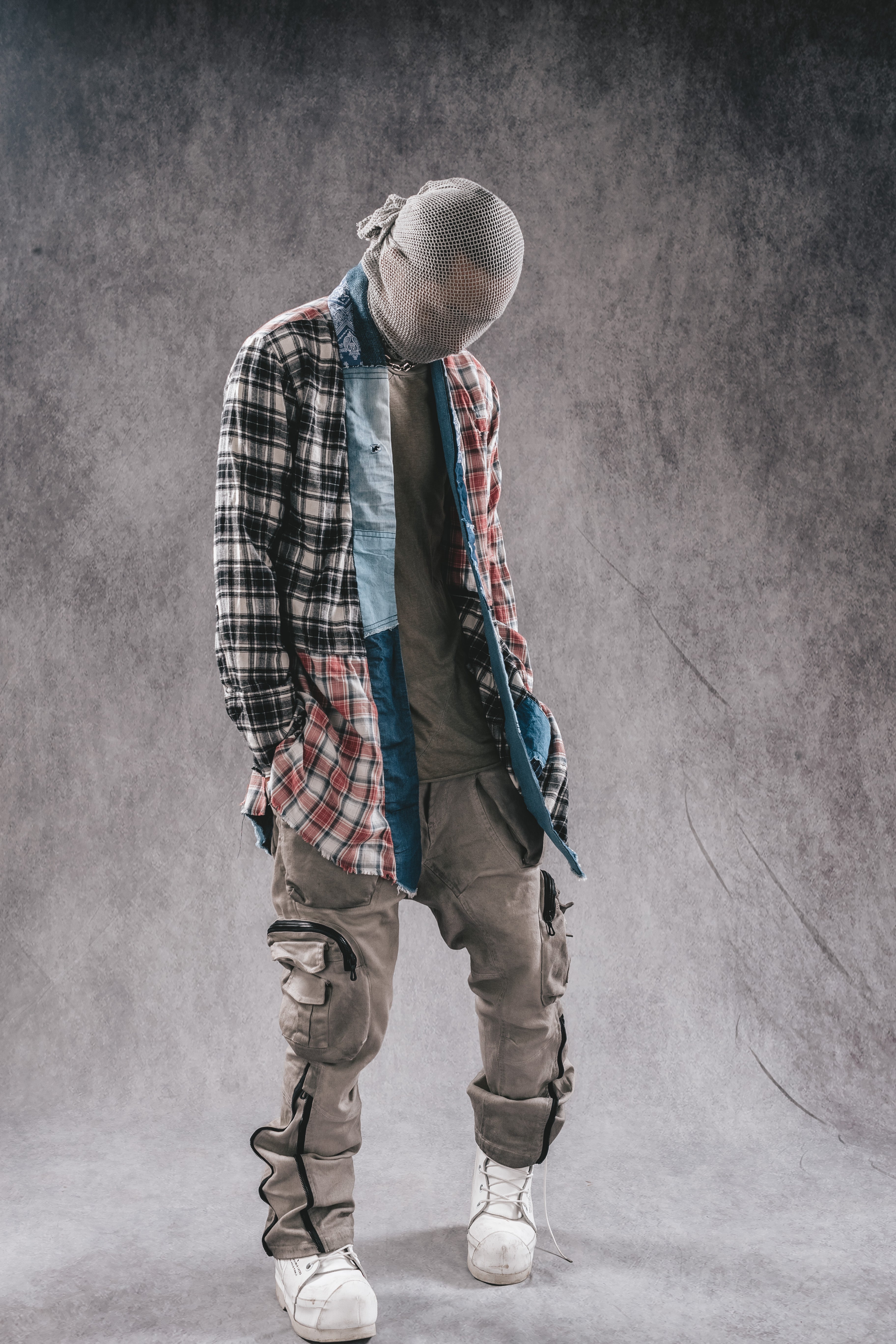 Cappotto a quadri ricostruito