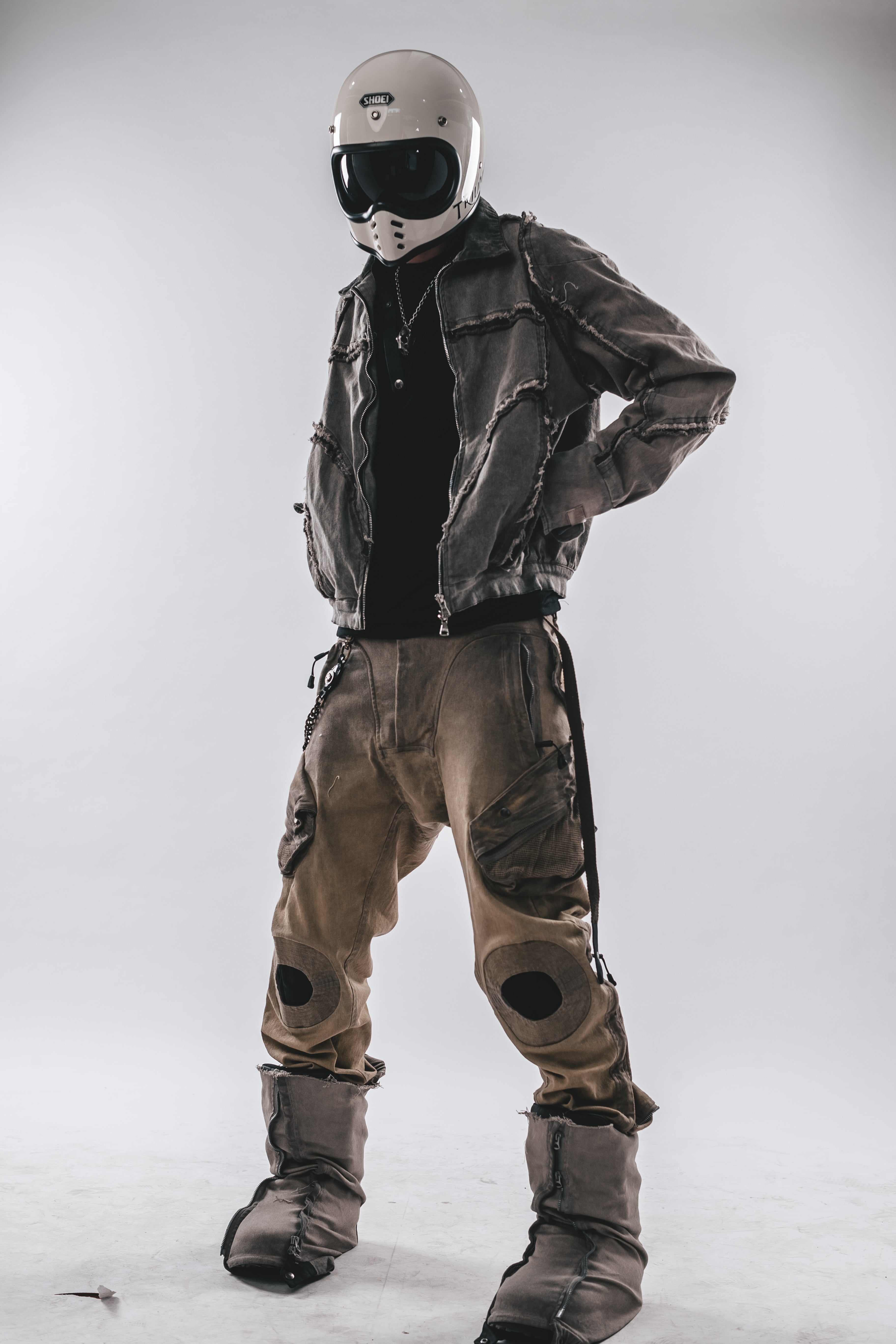 Giacca corta con orlo grezzo lavato Detroit