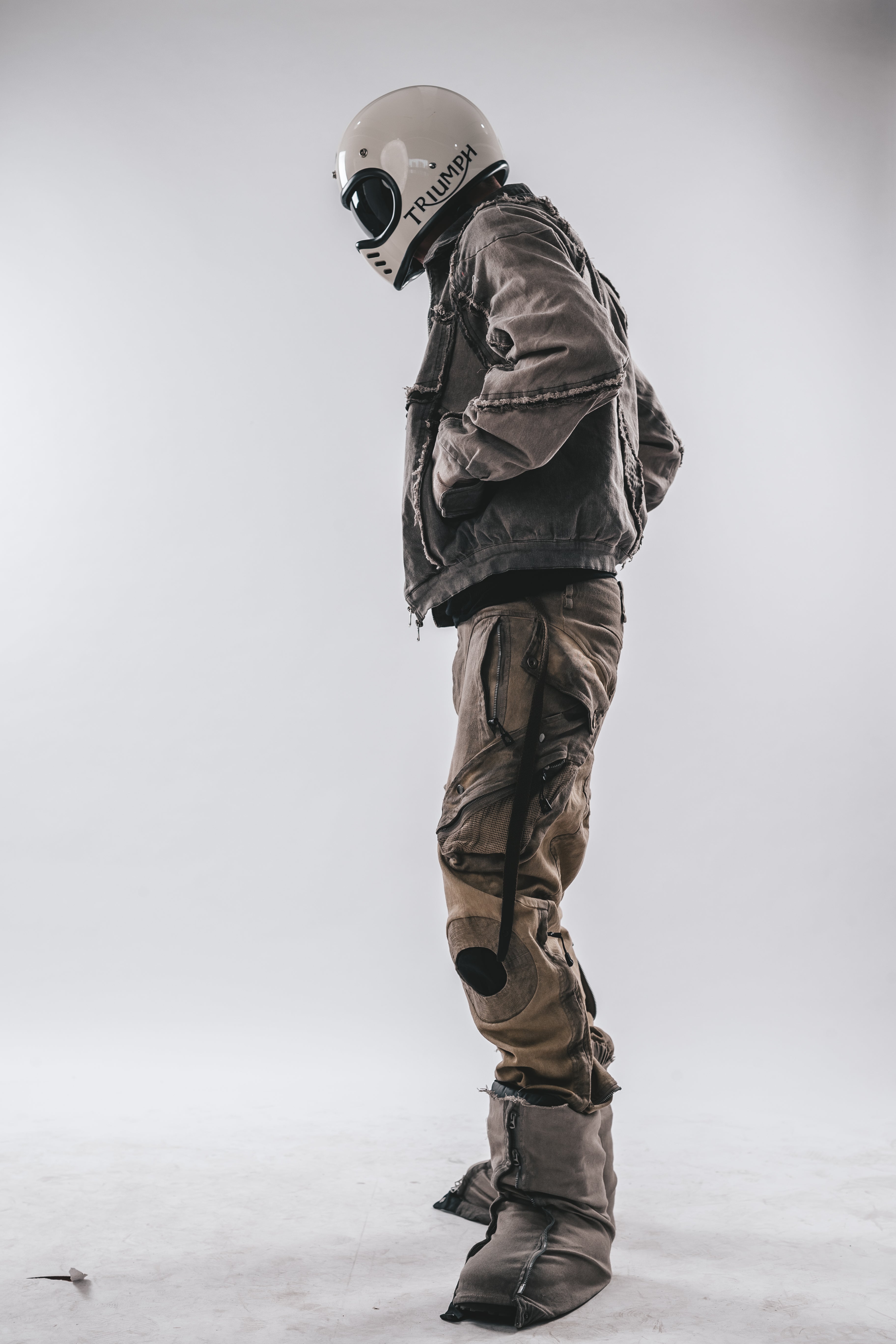 Giacca corta con orlo grezzo lavato Detroit