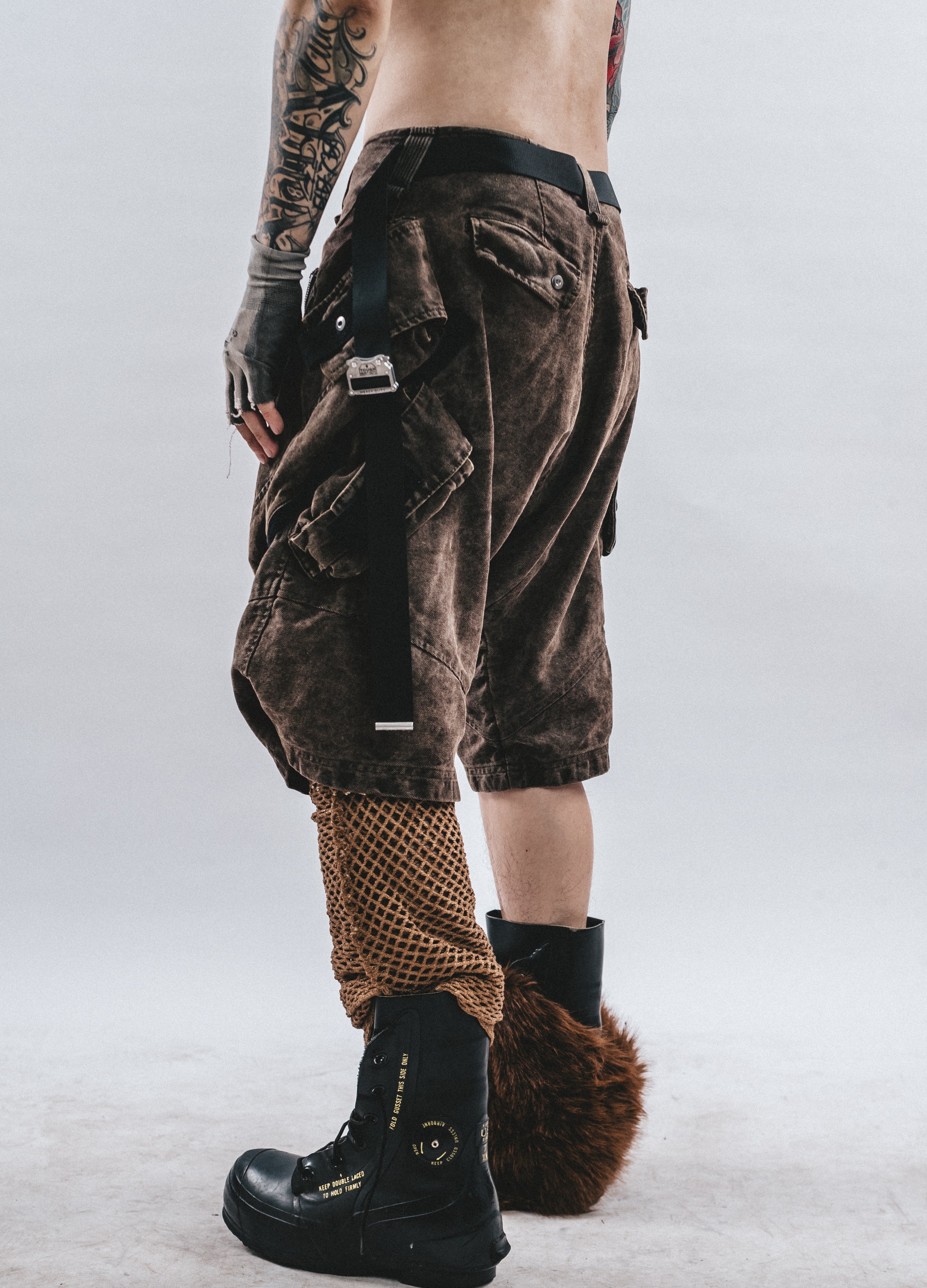 DRKLEI DECONSTRUCT ZIP UTILITY SHORTS