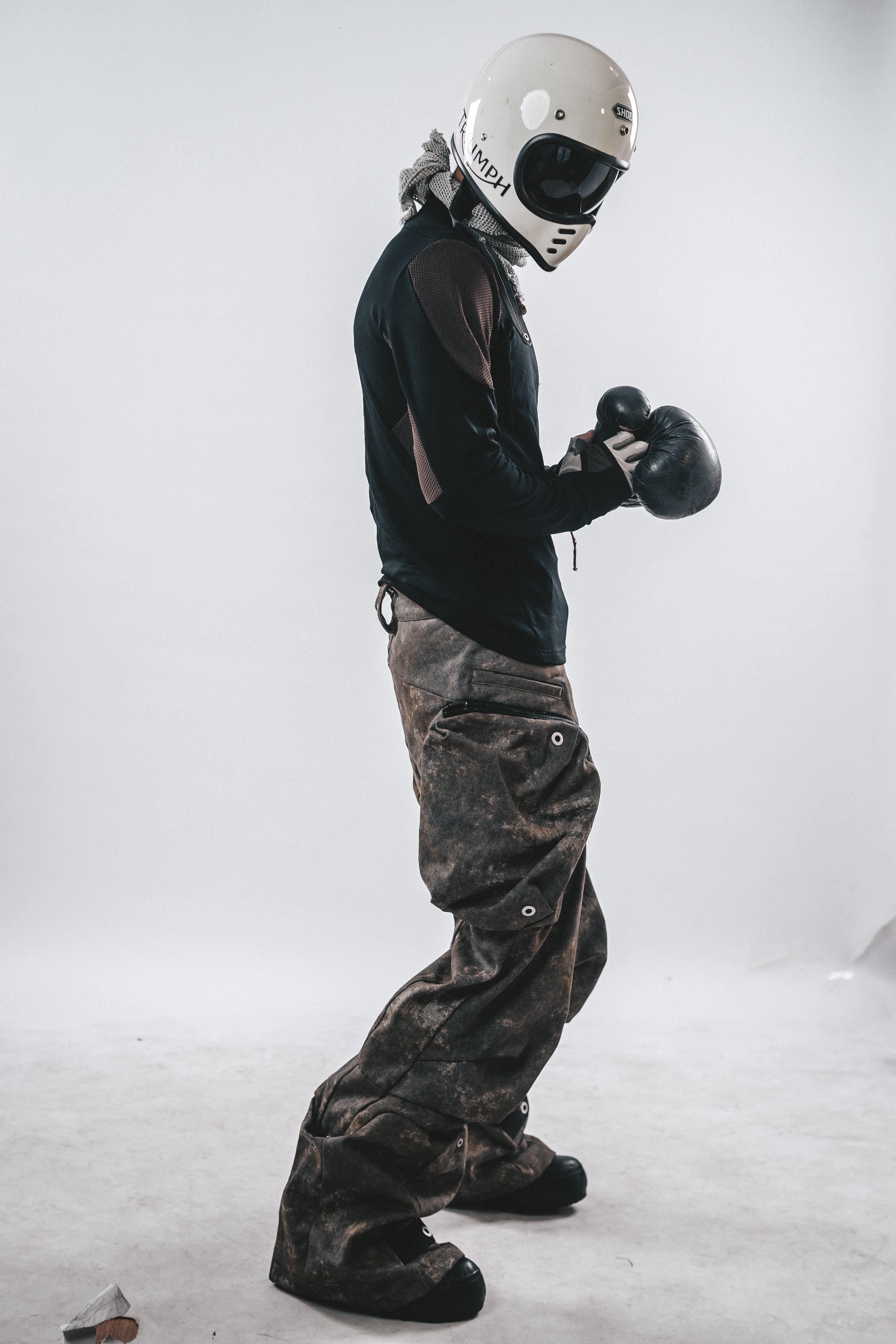 T-SHIRT LUNGA IN COTONE CON PANNELLO IN RETE DRKLEI