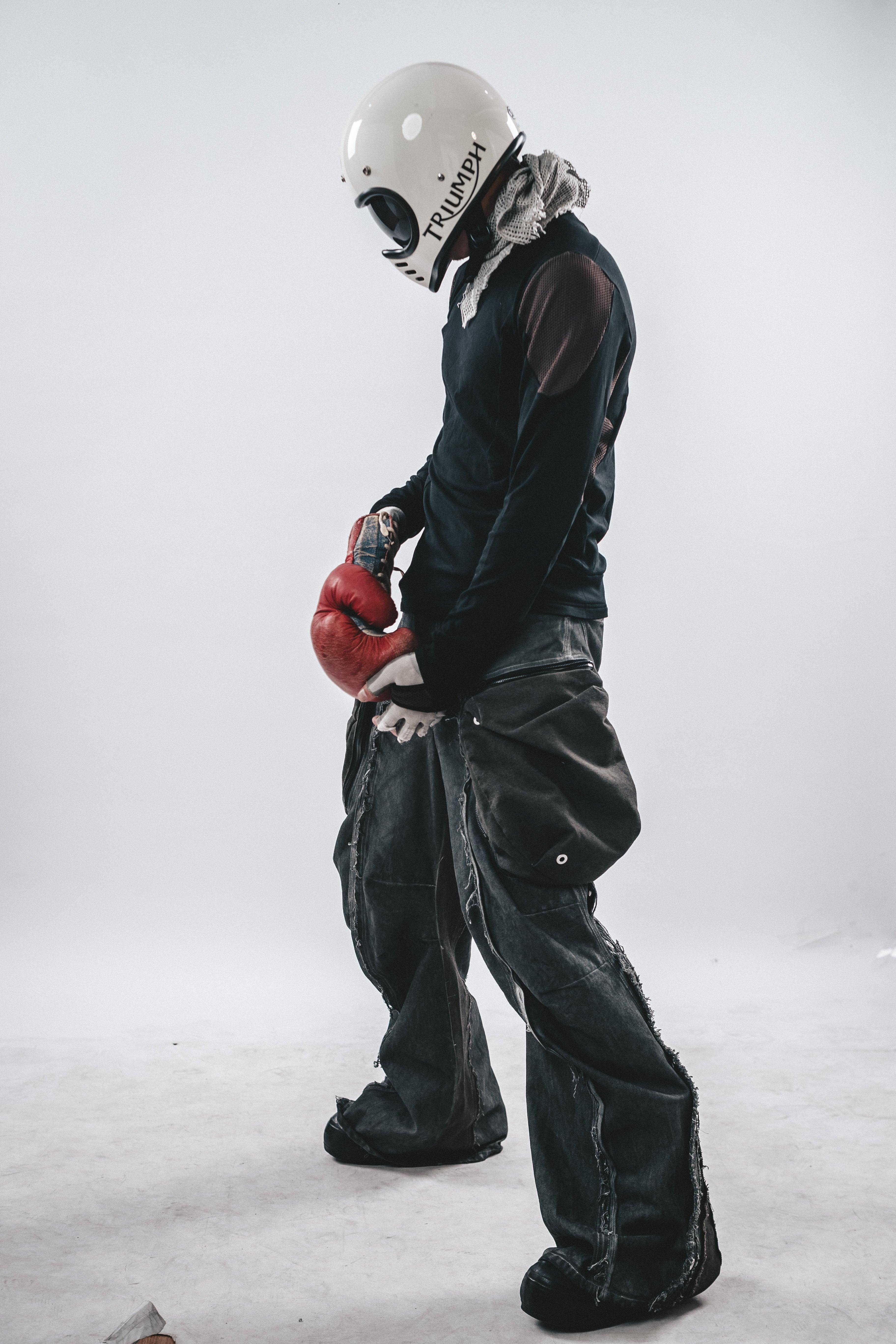 T-SHIRT LUNGA IN COTONE CON PANNELLO IN RETE DRKLEI