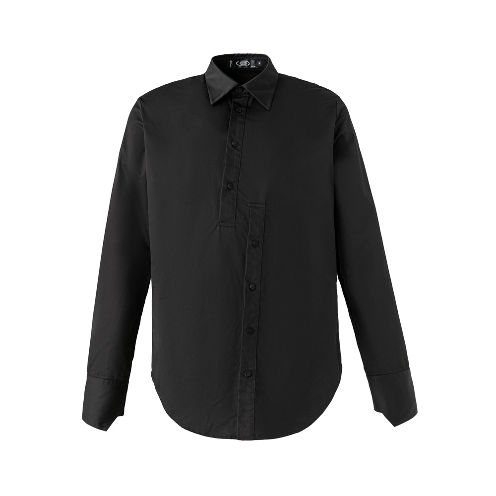 Camicia noir con cuciture asimmetriche 23SS