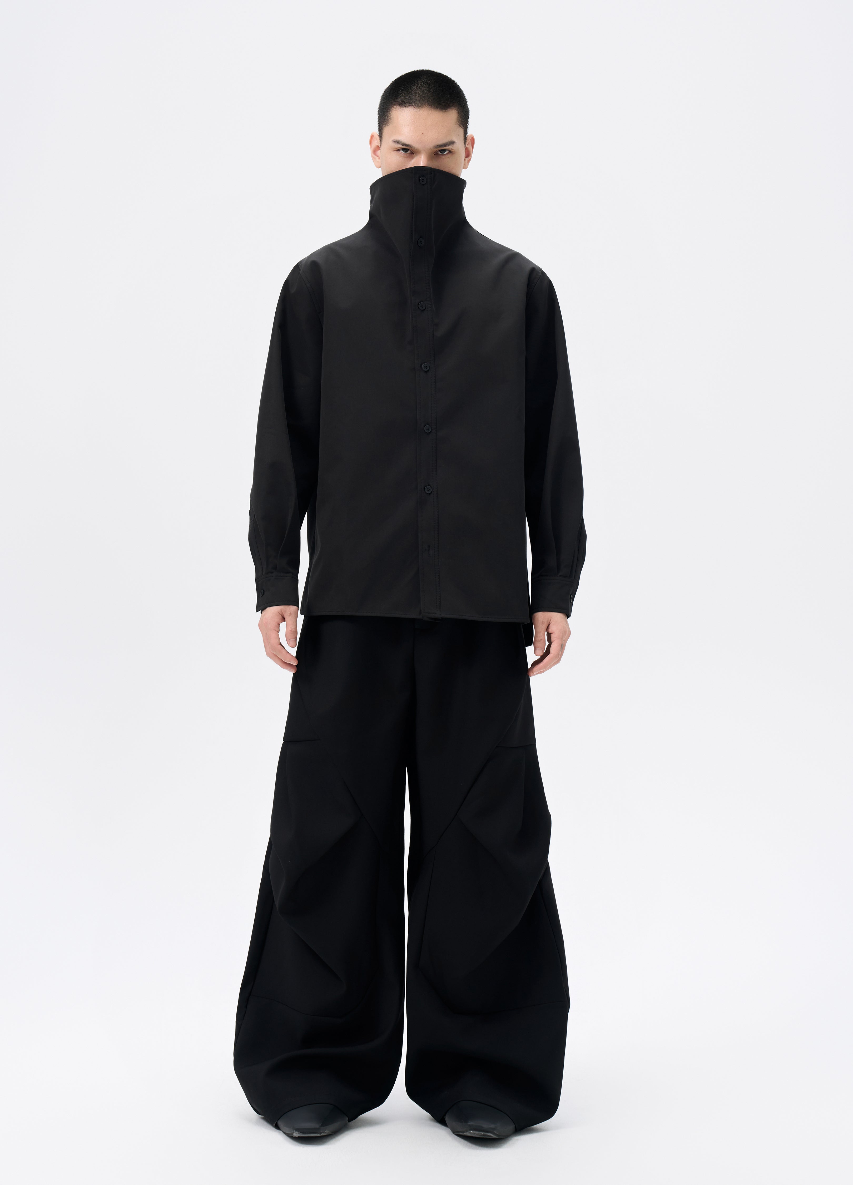 25FW HIGH-COLLAR SHADOW SHIRT