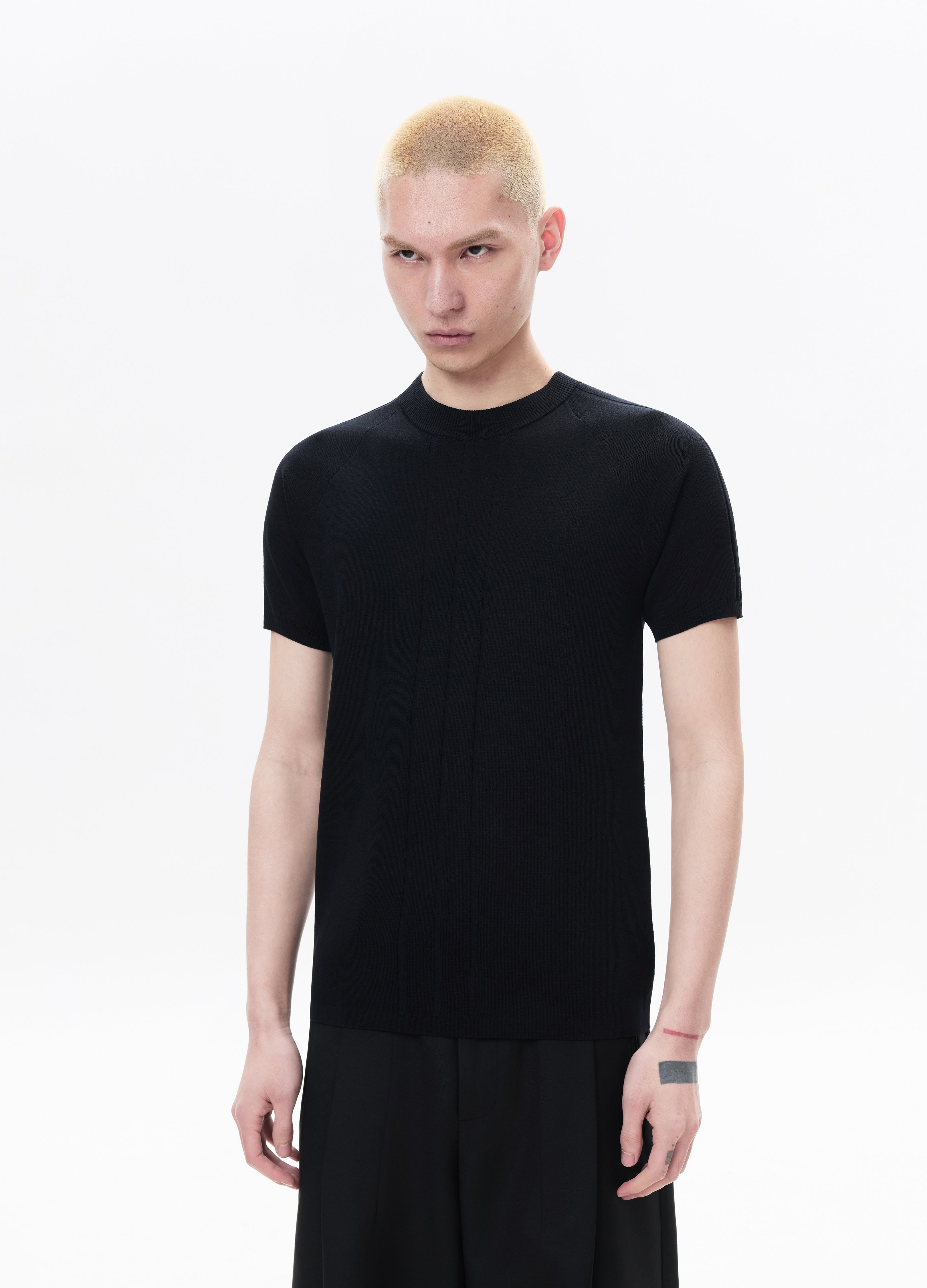 26SS VERTICAL RIB KNIT SHORT SLEEVE TEE