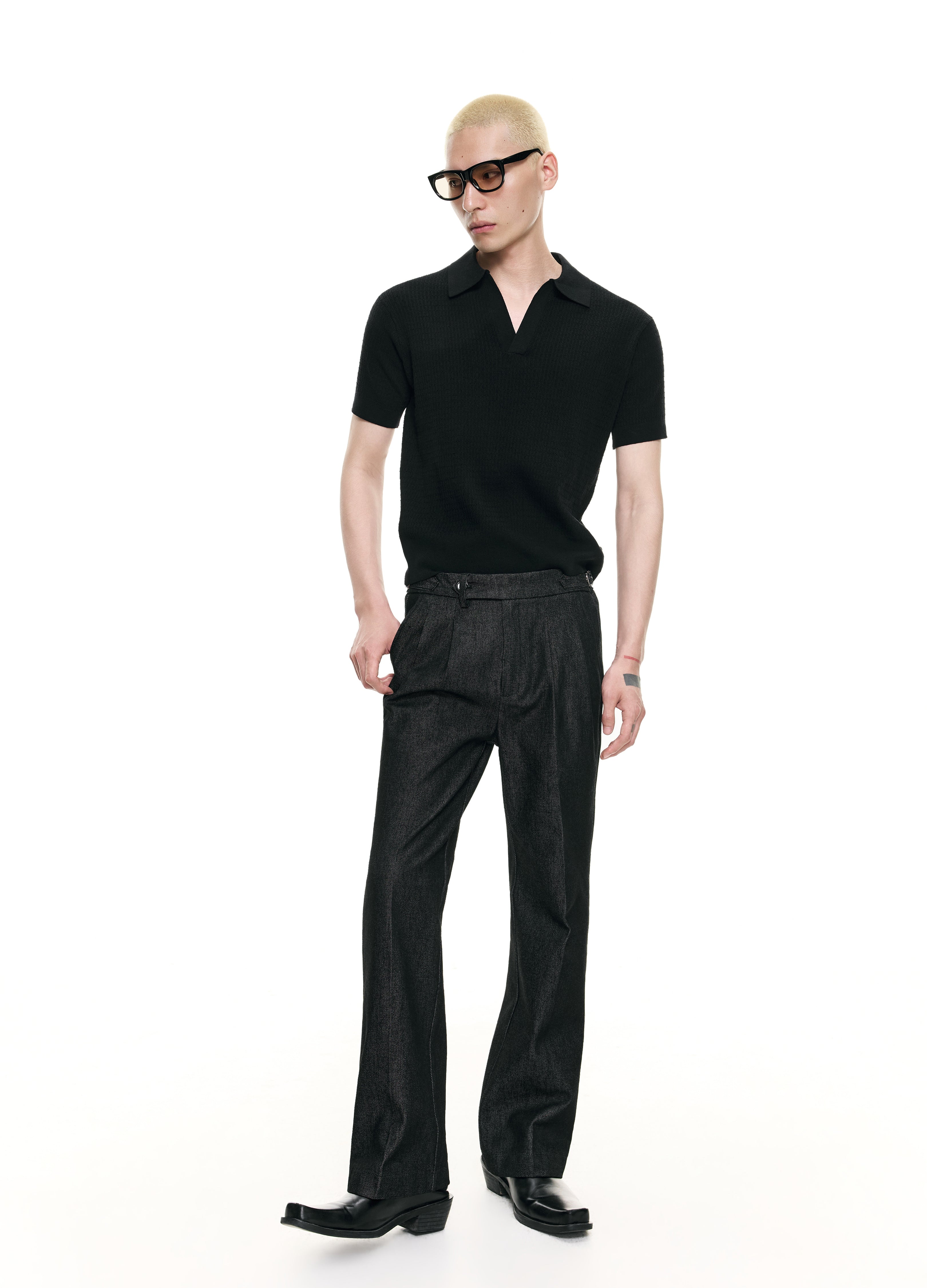 26SS OPEN-KNIT RESORT POLO