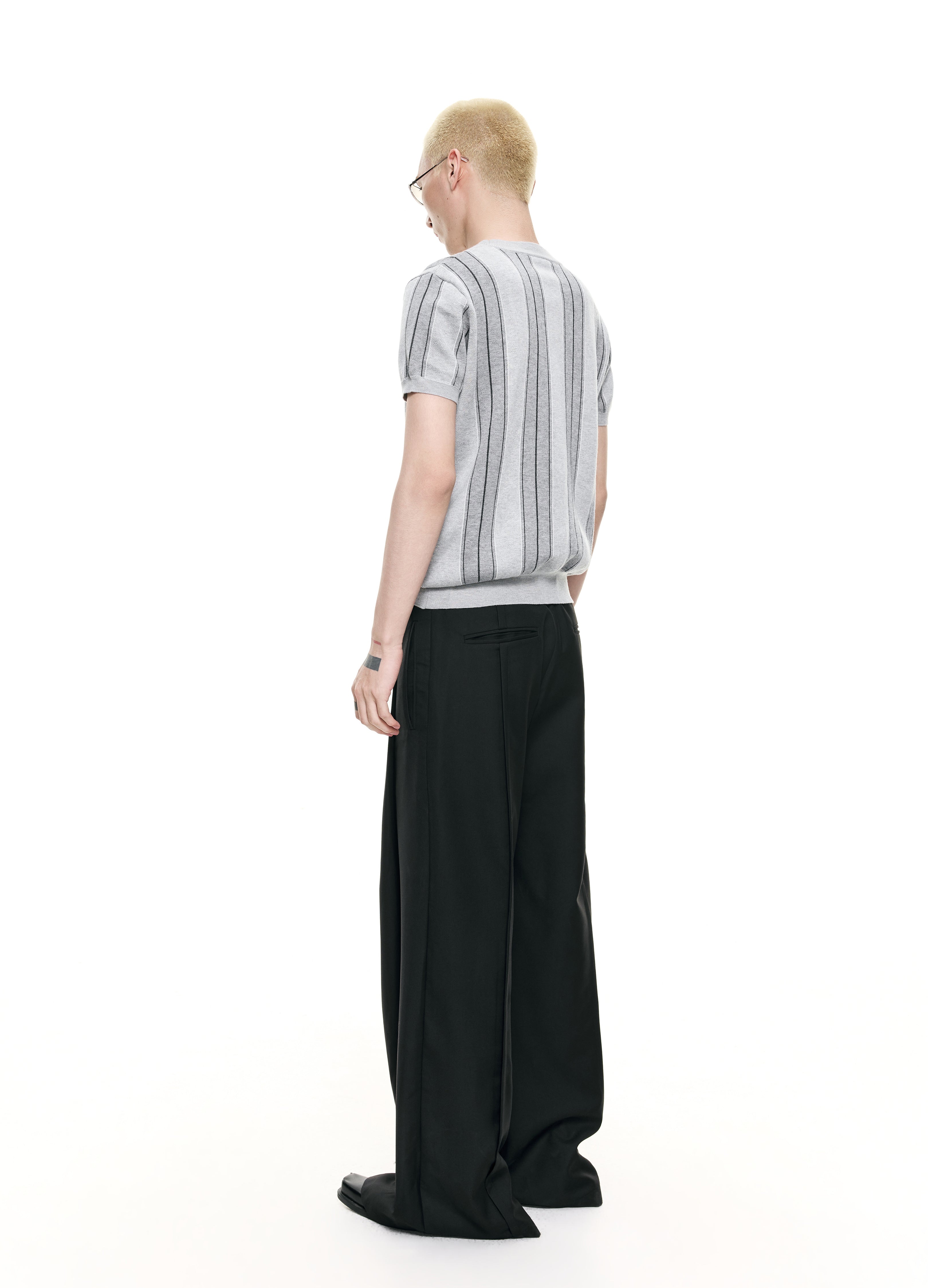 26SS STRIPED JACQUARD KNIT TEE