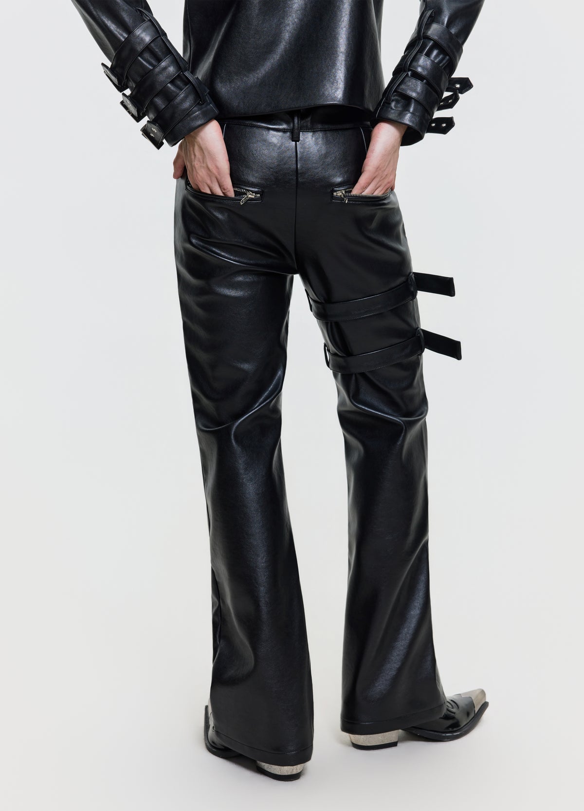 FRKM SCD 26FW black belted leather-look pants — product view 8