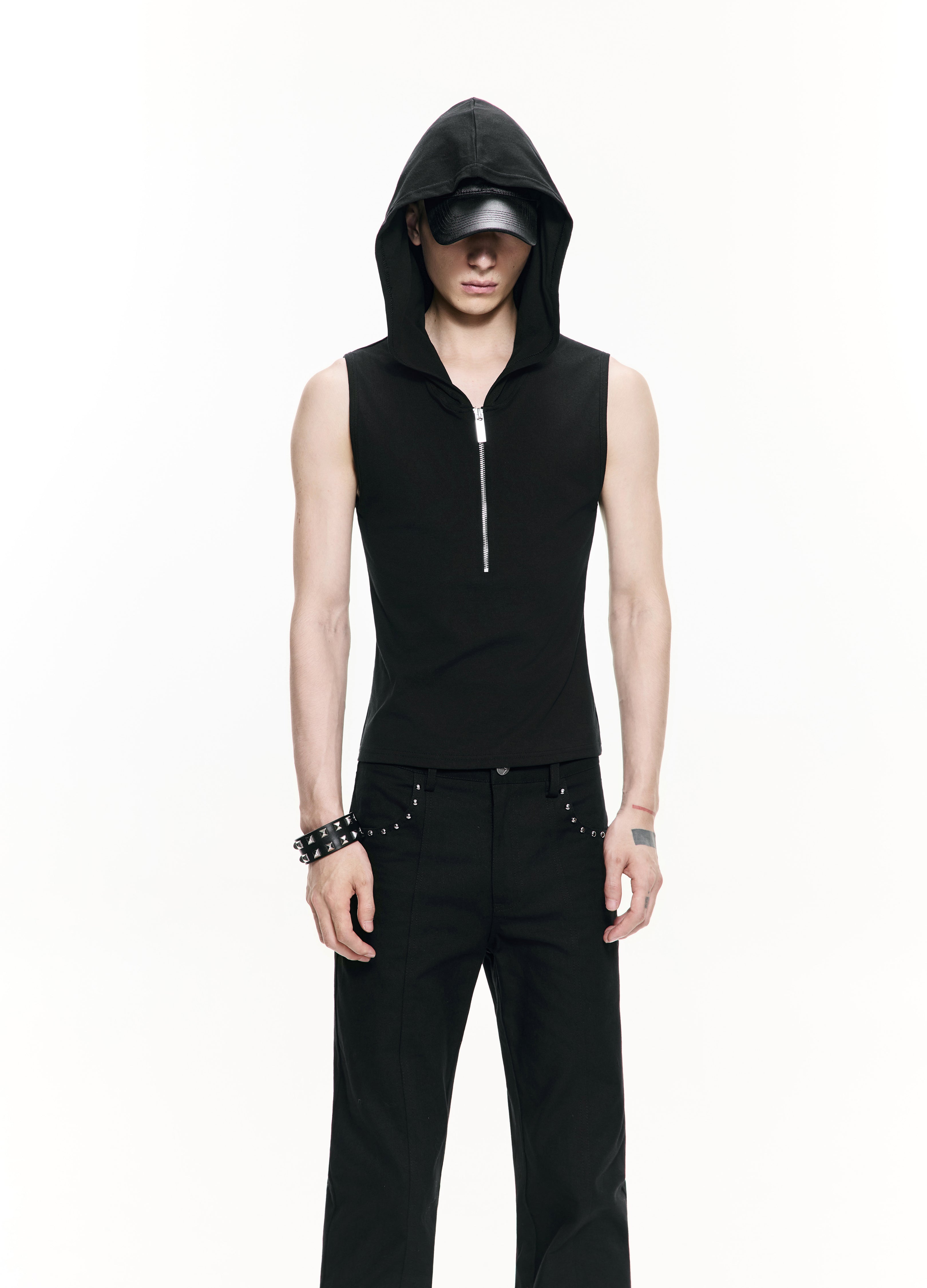 26SS Y2K HALF-ZIP HOODED VEST
