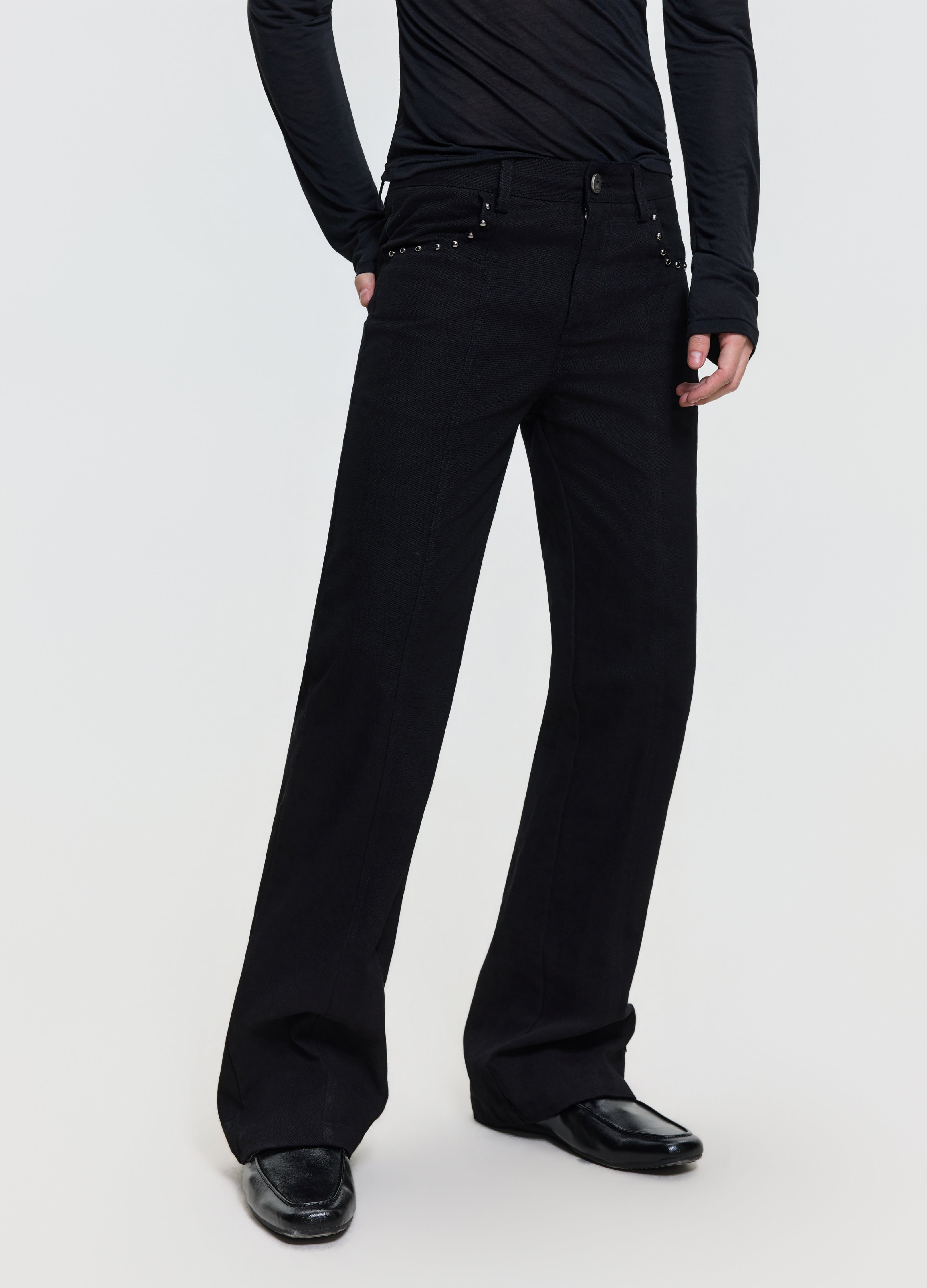 26FW STUDDED PANEL DENIM