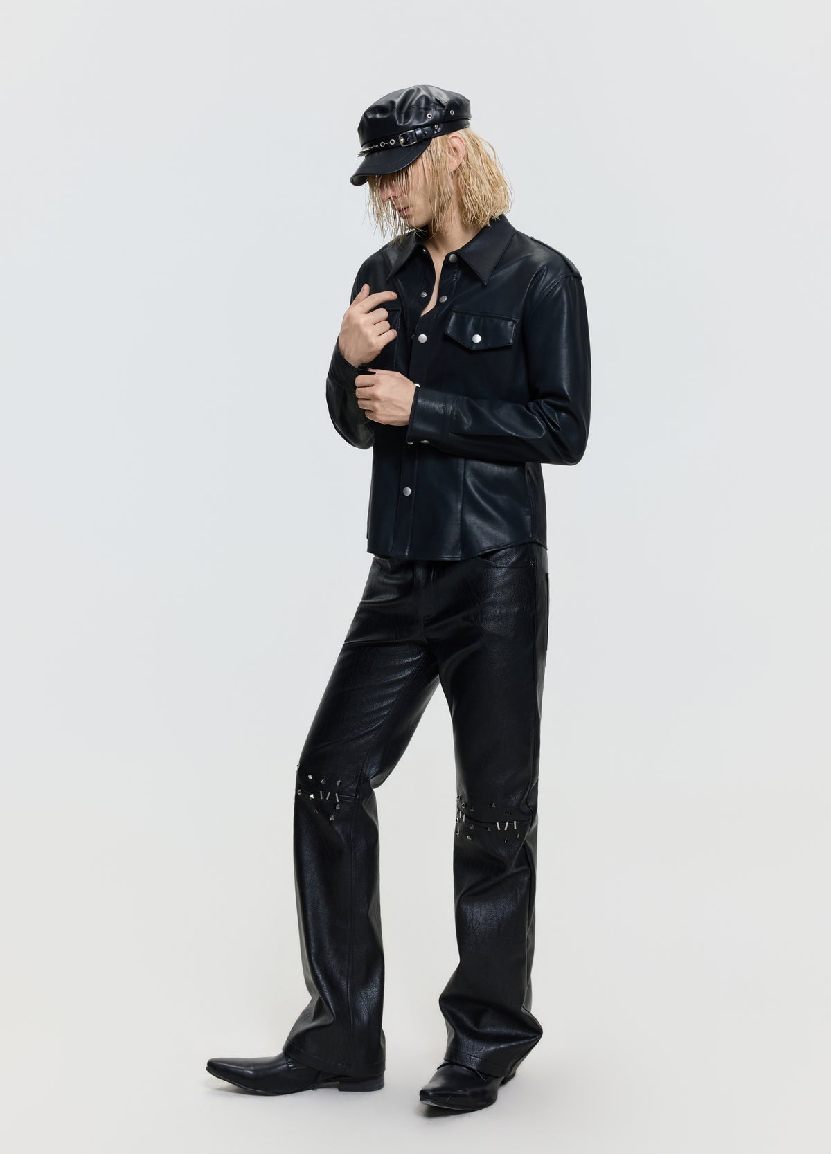 FRKM SCD 26FW black studded leather-look pants — product view 7