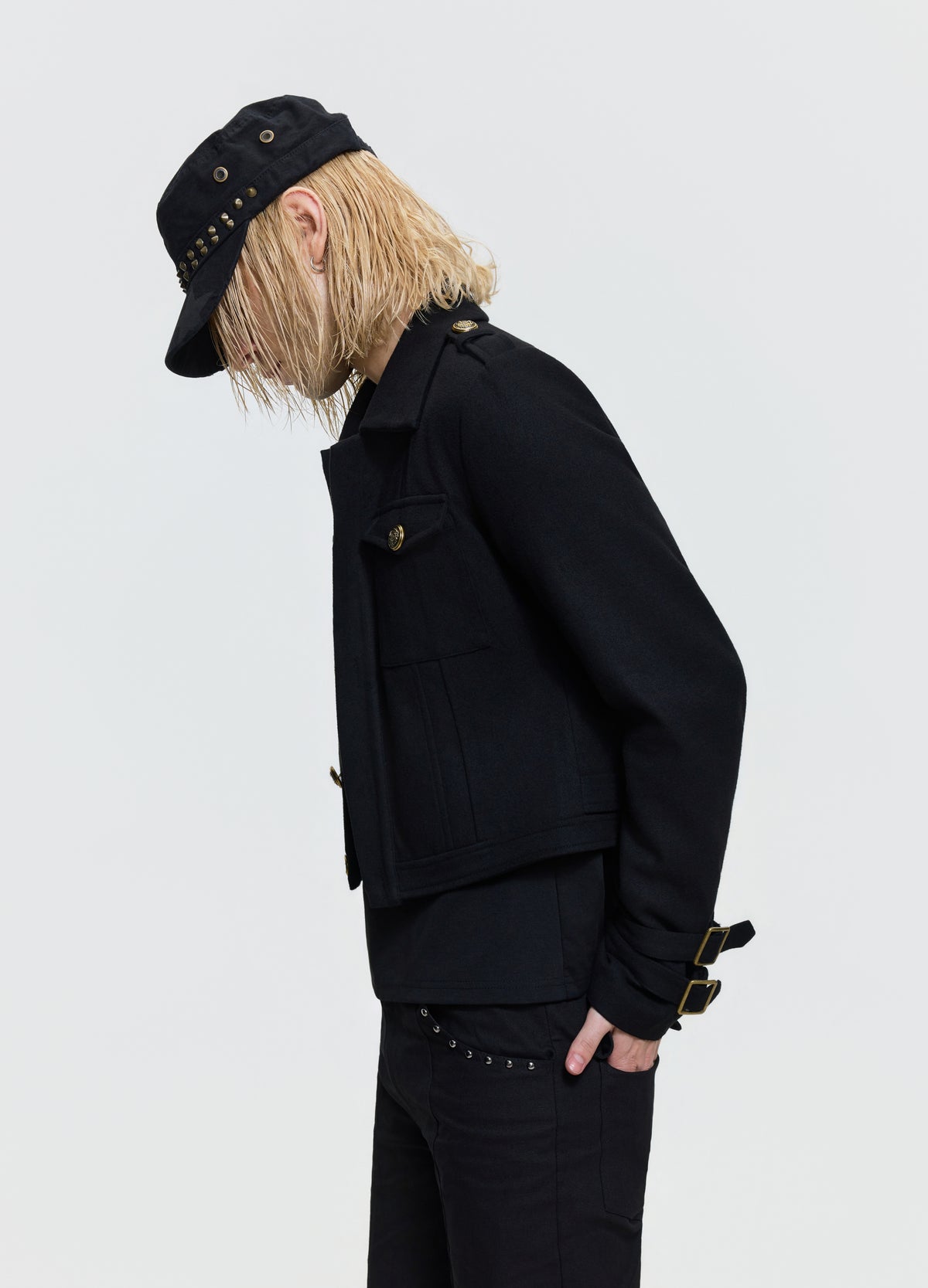 FRKM SCD 26FW black epaulet button jacket — product view 10