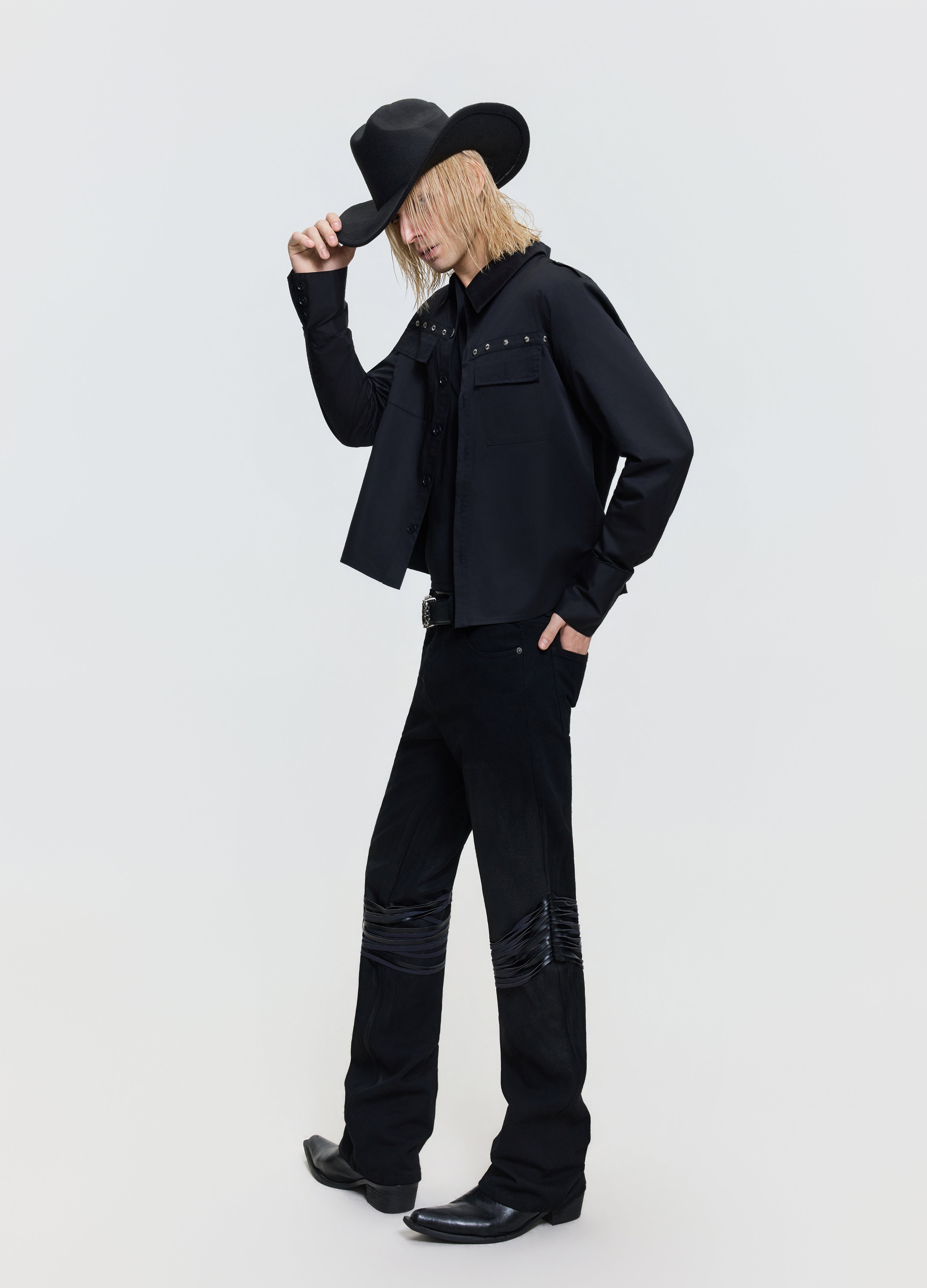 26FW LACE-UP WAXED DENIM