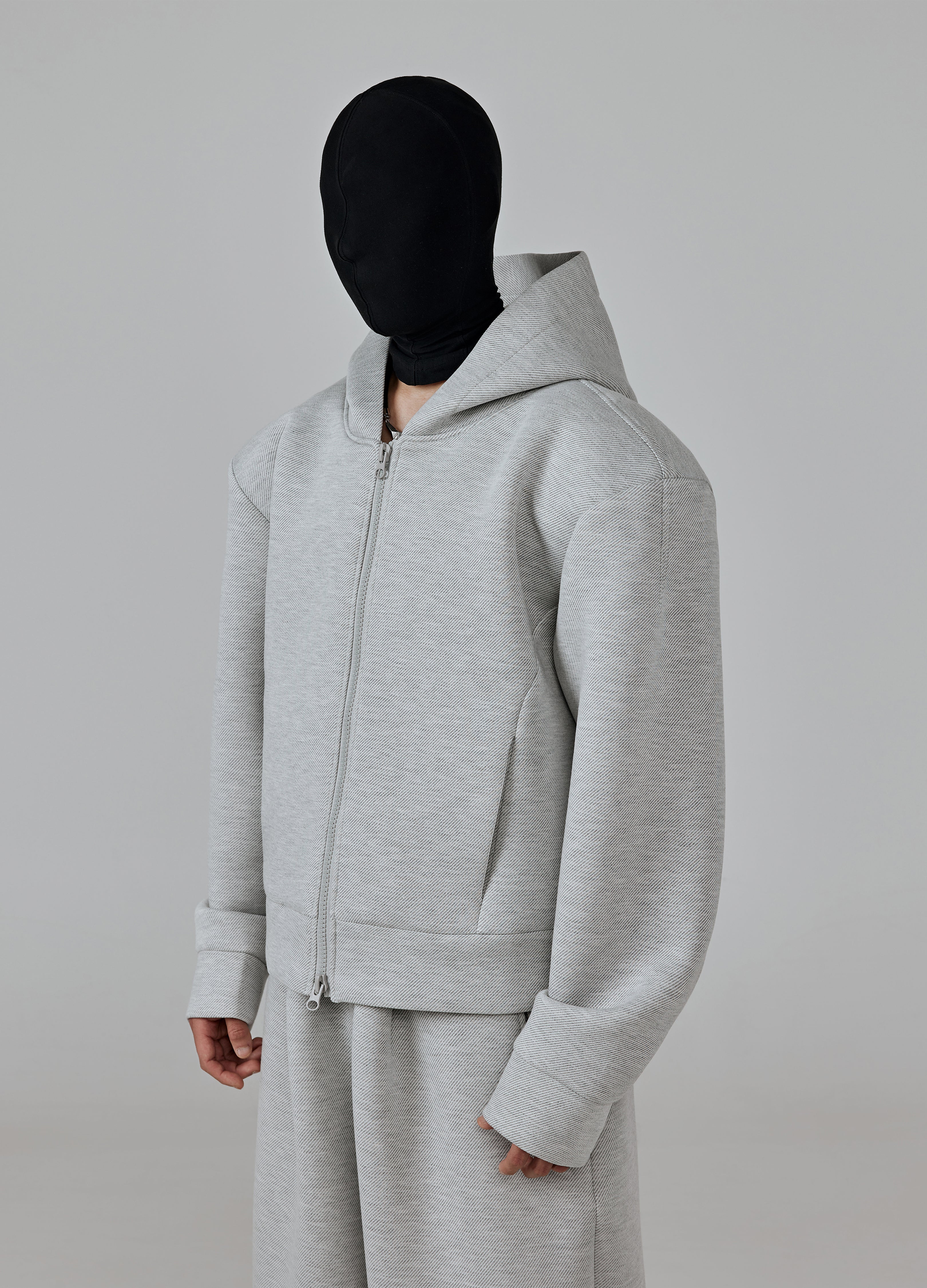 25SS GREY ZIP HOODIE