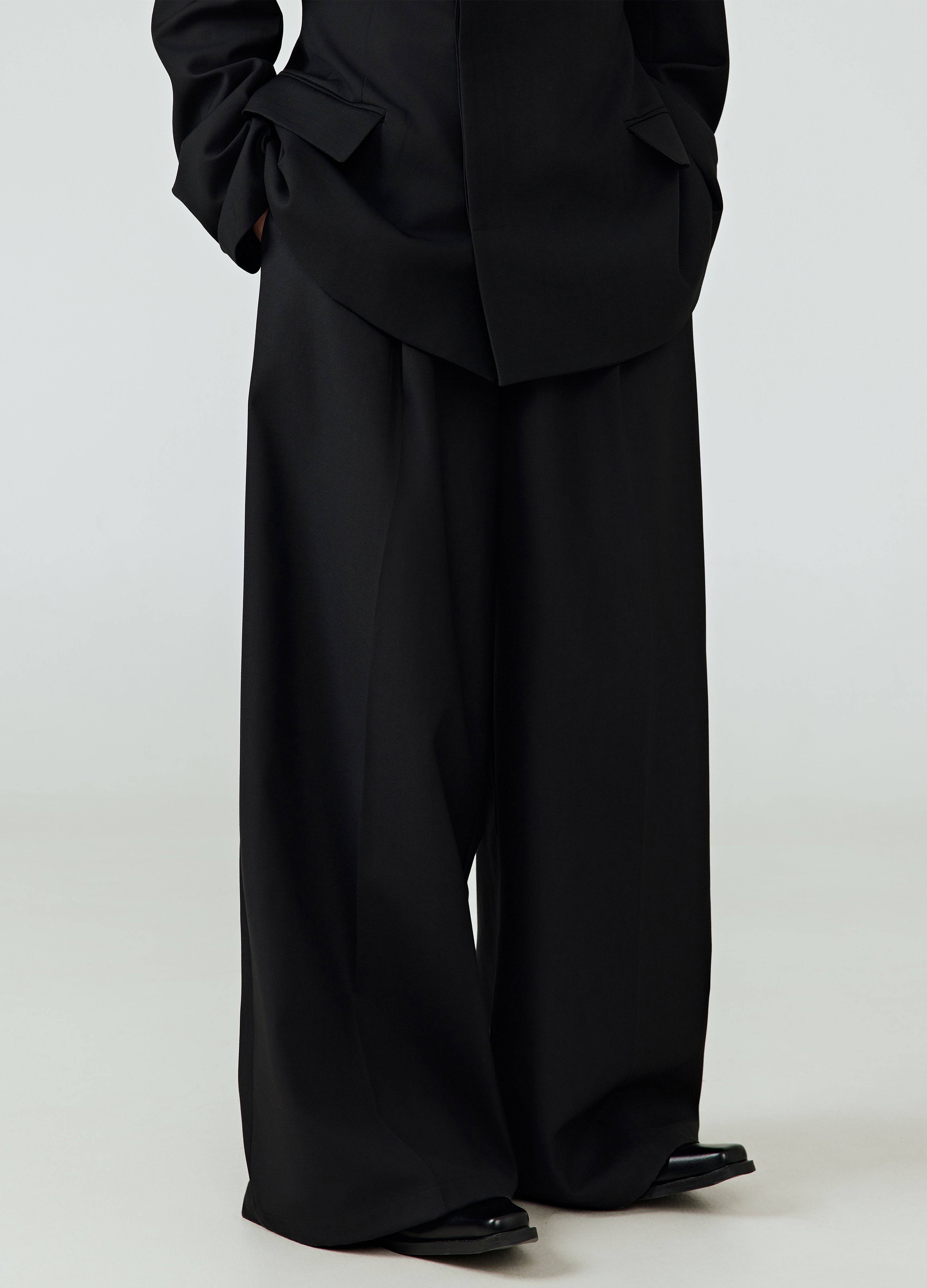 25SS DRAPED VOID WIDE-LEG TROUSERS