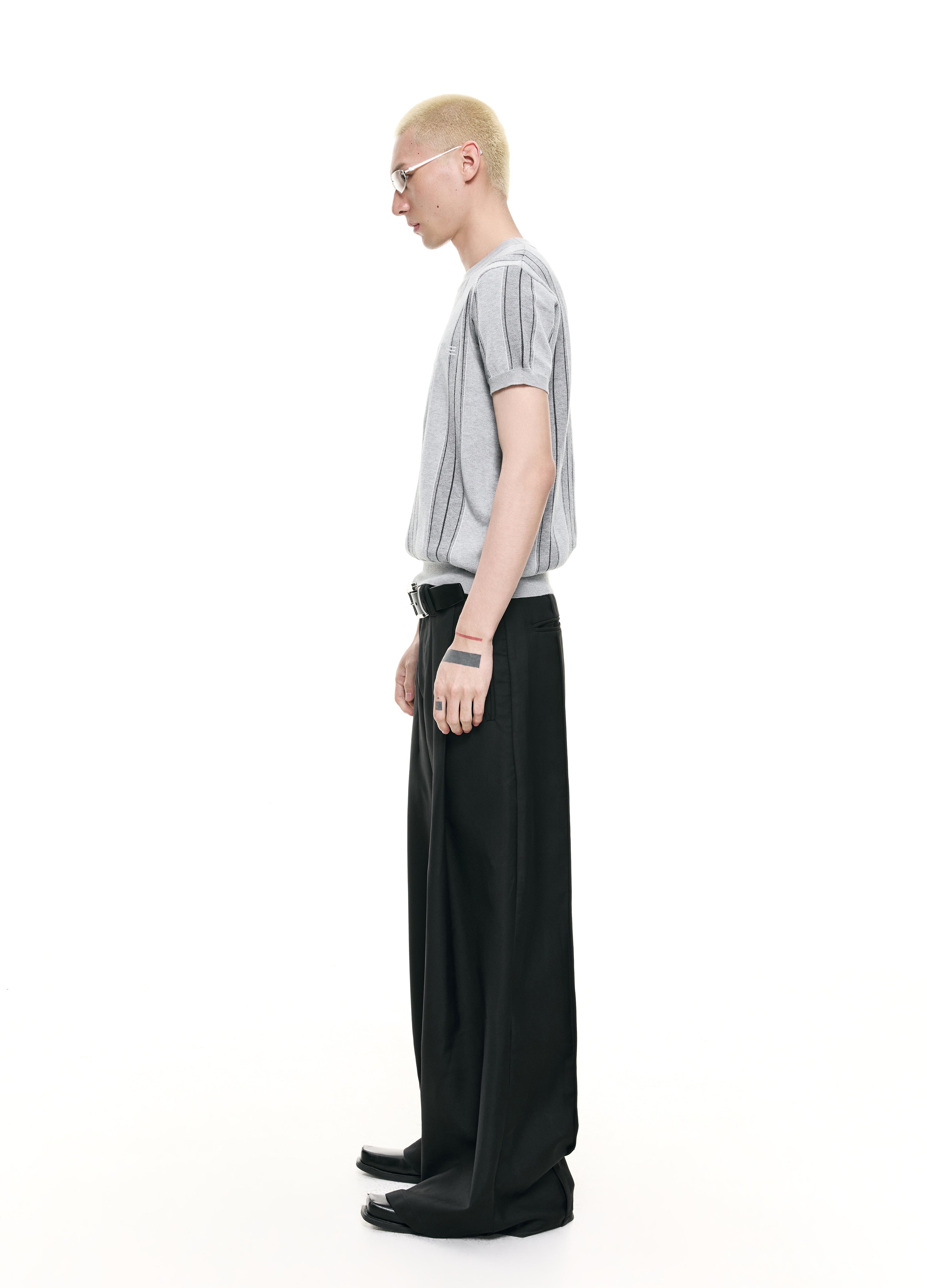 26SS STRIPED JACQUARD KNIT TEE