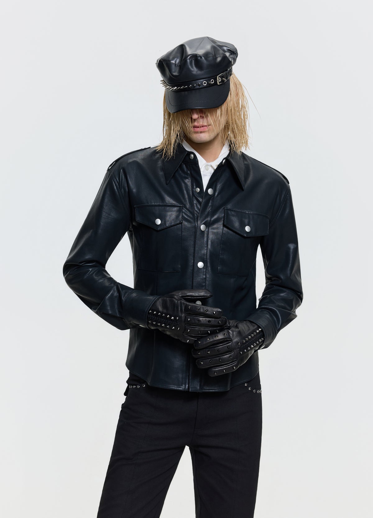 FRKM SCD 26FW black studded long gloves — product view 10